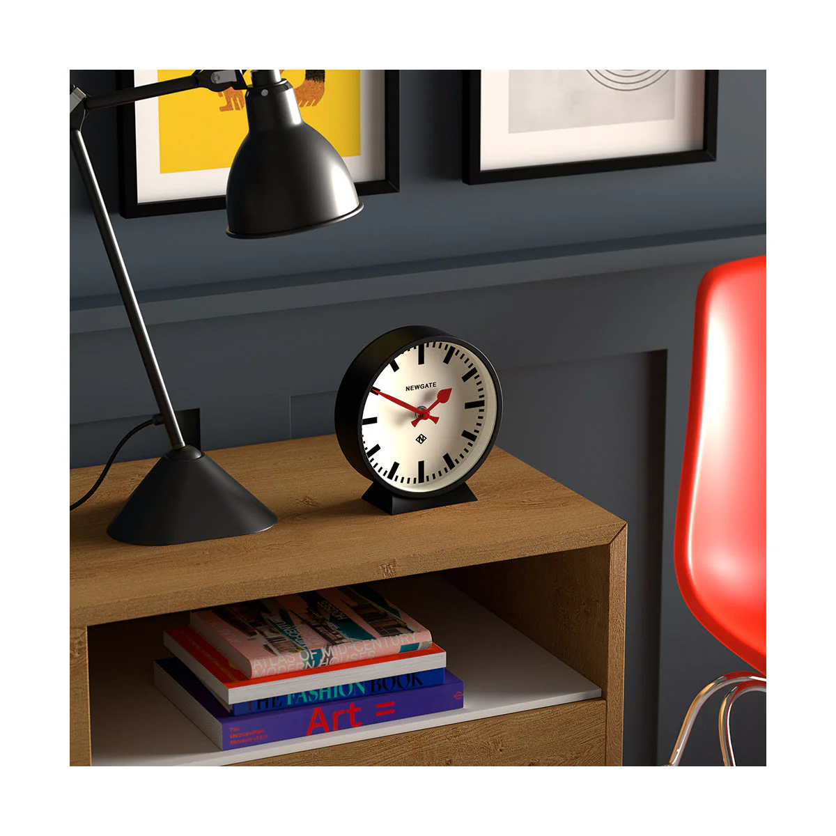 Newgate M Mantel Railway Clock in Black - Image 4