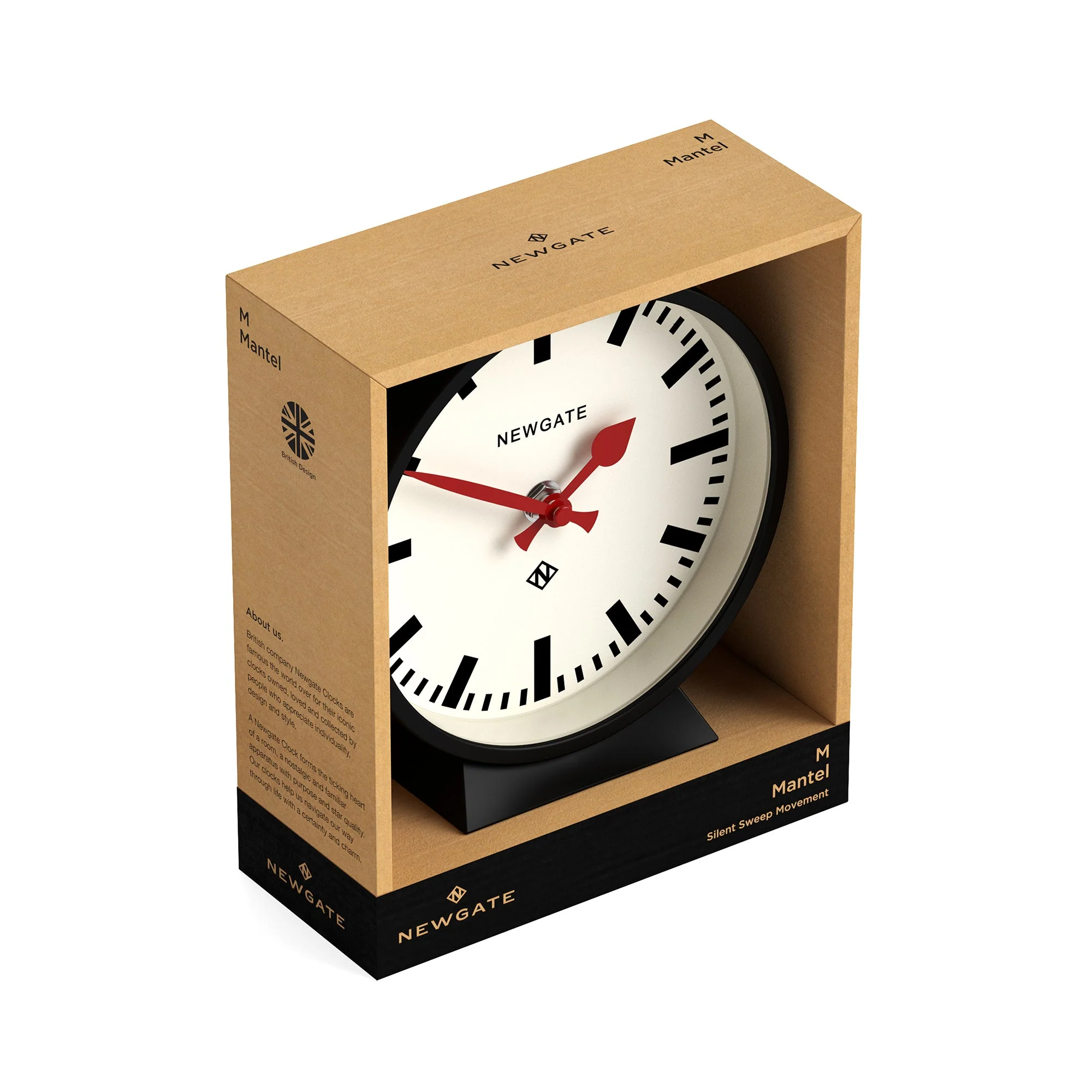 Newgate M Mantel Railway Clock in Black - Image 5