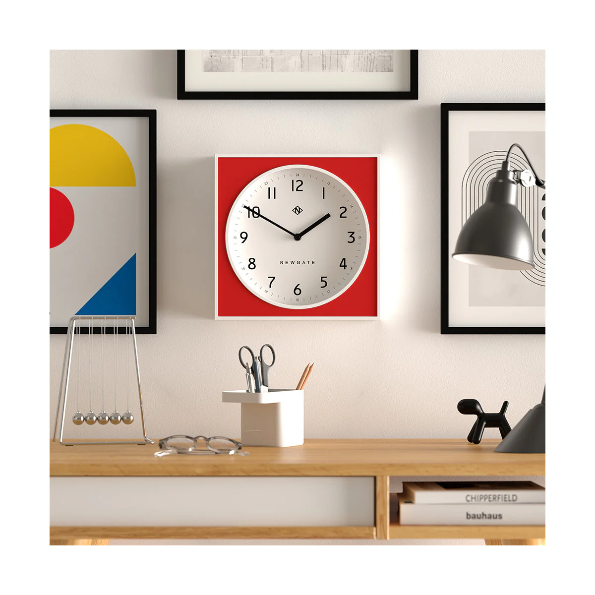 Newgate Burger & Chips Wall Clock in White and Red - Image 3