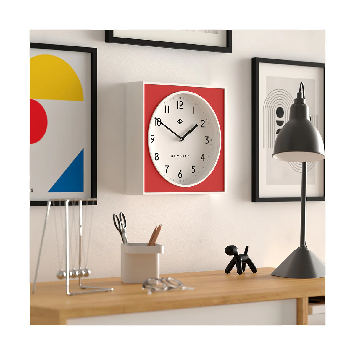 Newgate Burger & Chips Wall Clock in White and Red - Image 4