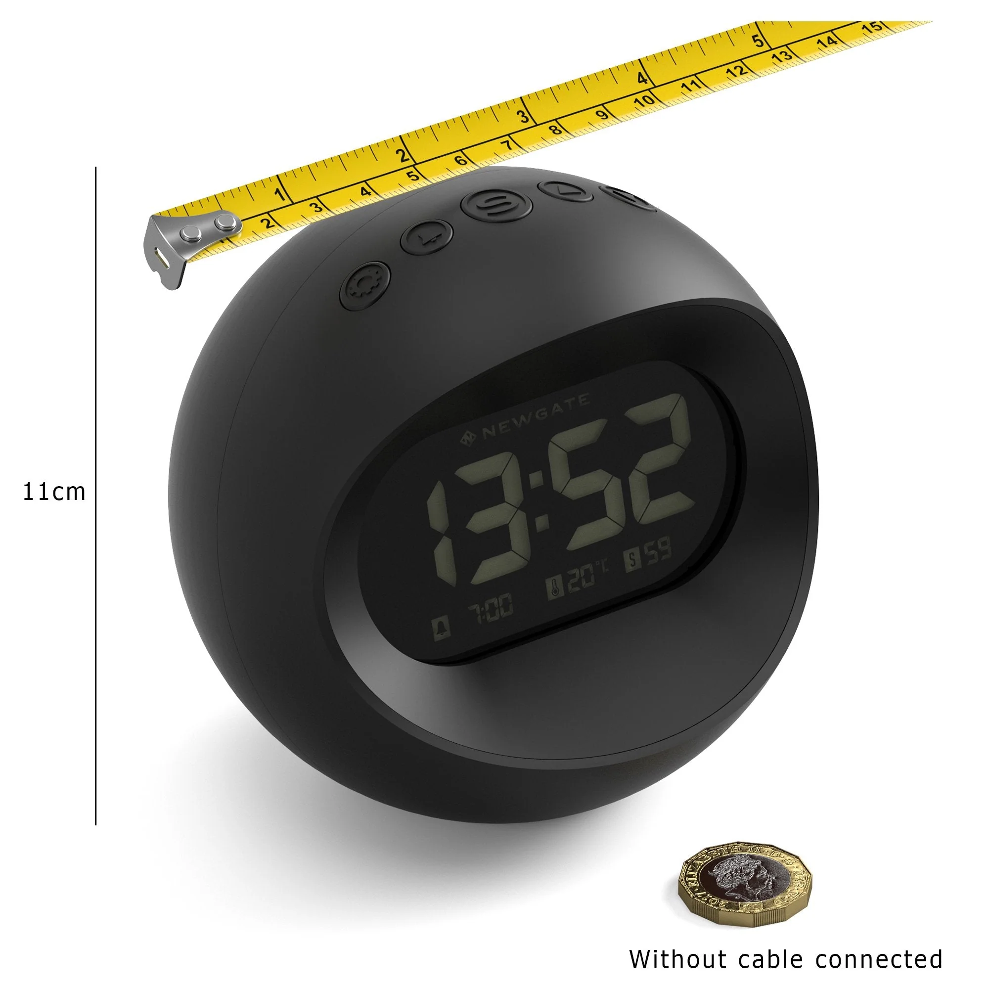 Newgate Centre of the Earth LCD Alarm in Black - Image 10