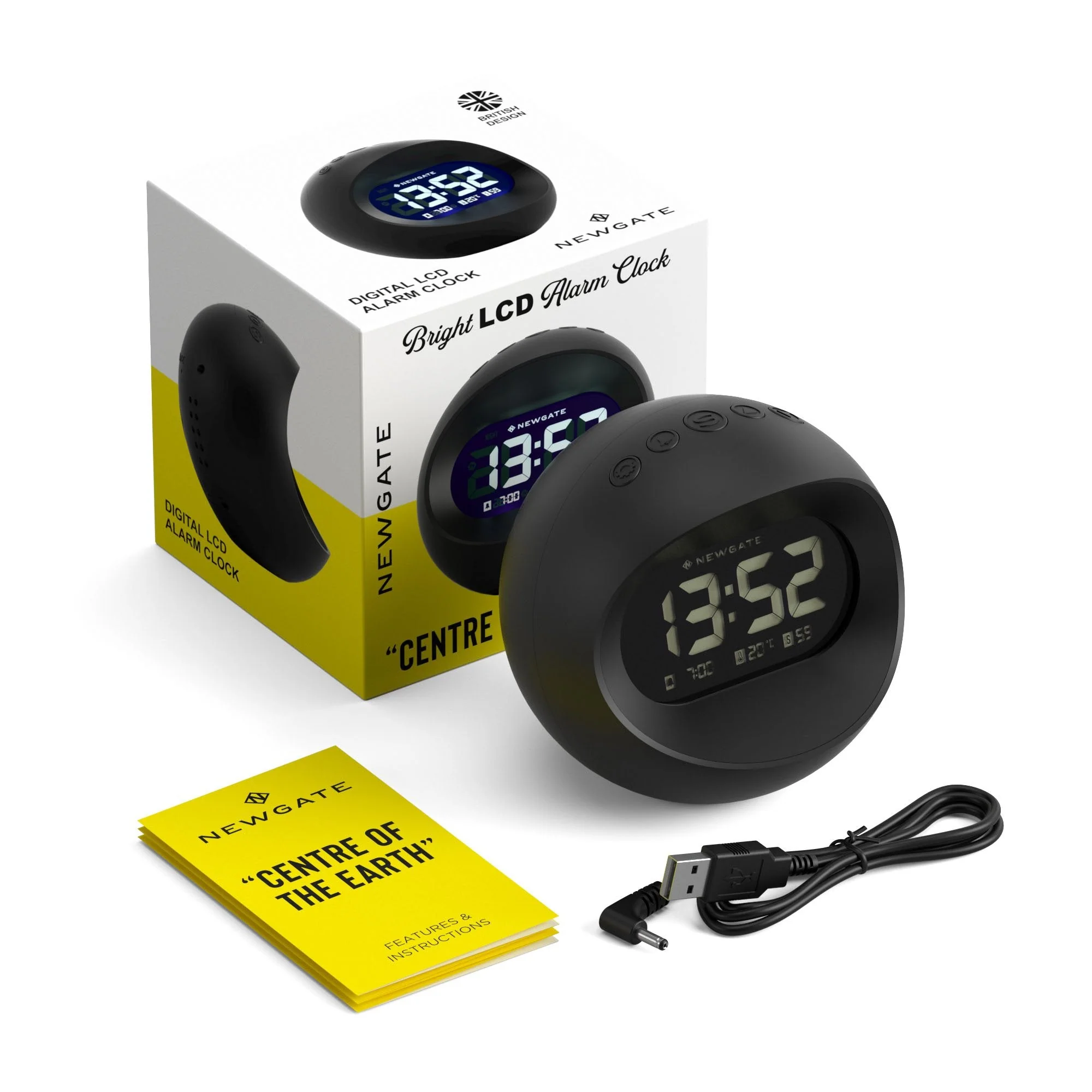 Newgate Centre of the Earth LCD Alarm in Black - Image 9