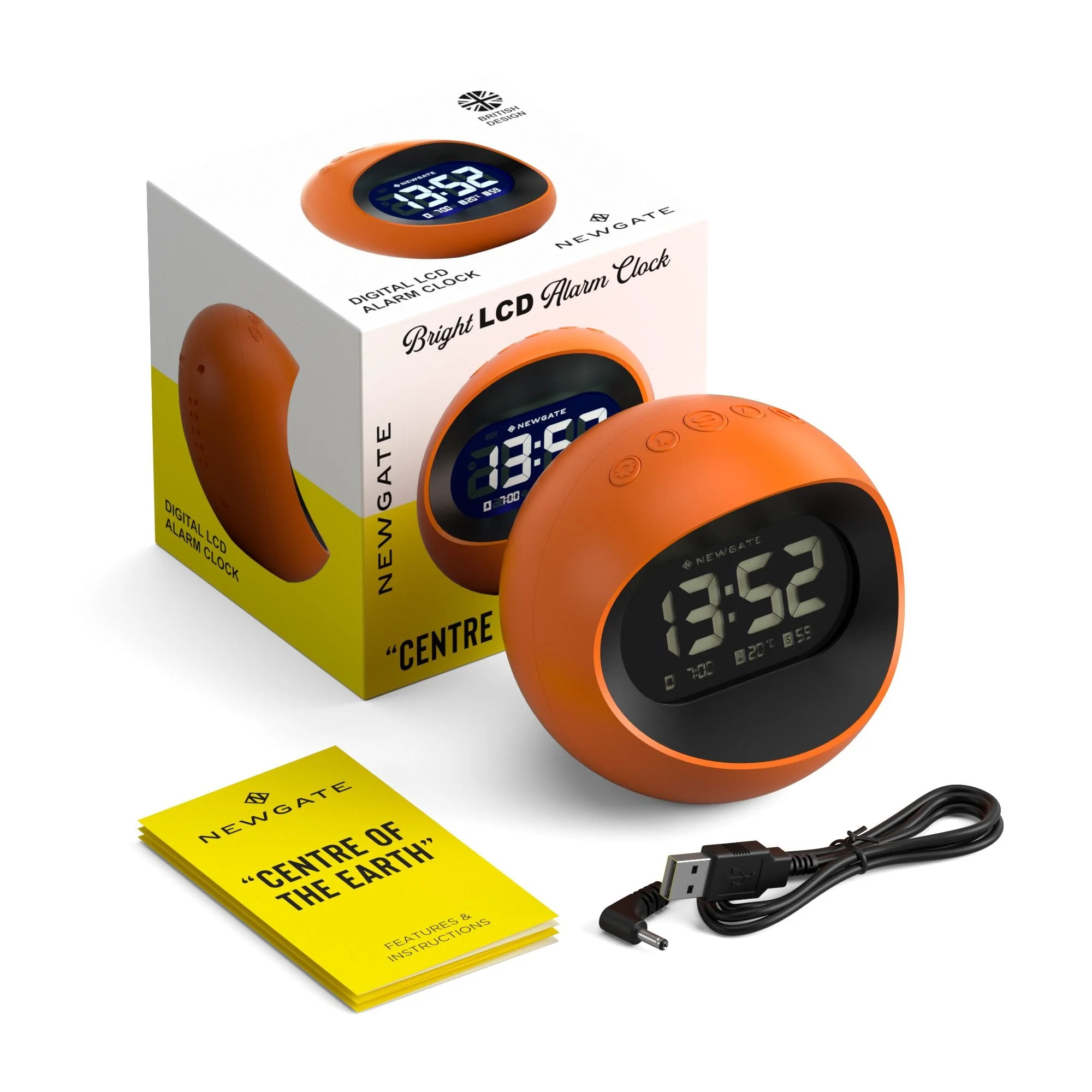 Newgate Centre of the Earth LCD Alarm in Orange - Image 7