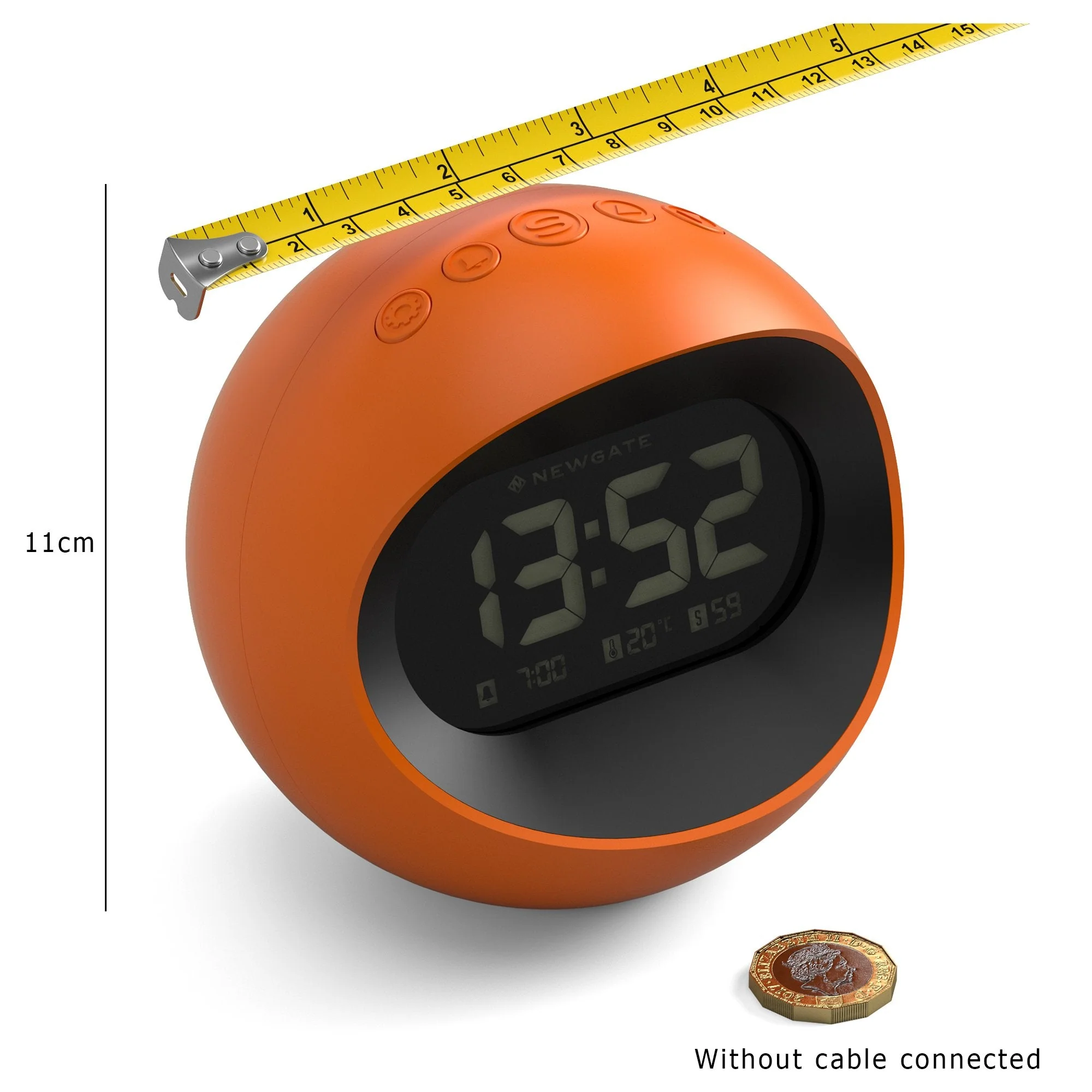 Newgate Centre of the Earth LCD Alarm in Orange - Image 8
