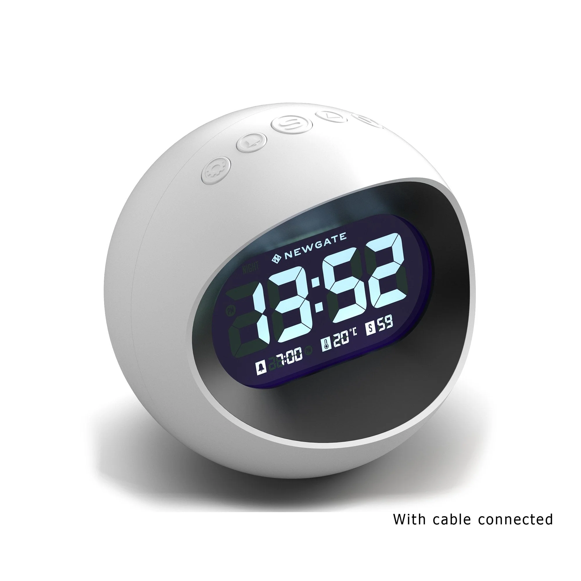 Newgate Centre of the Earth LCD Alarm in White - Image 5
