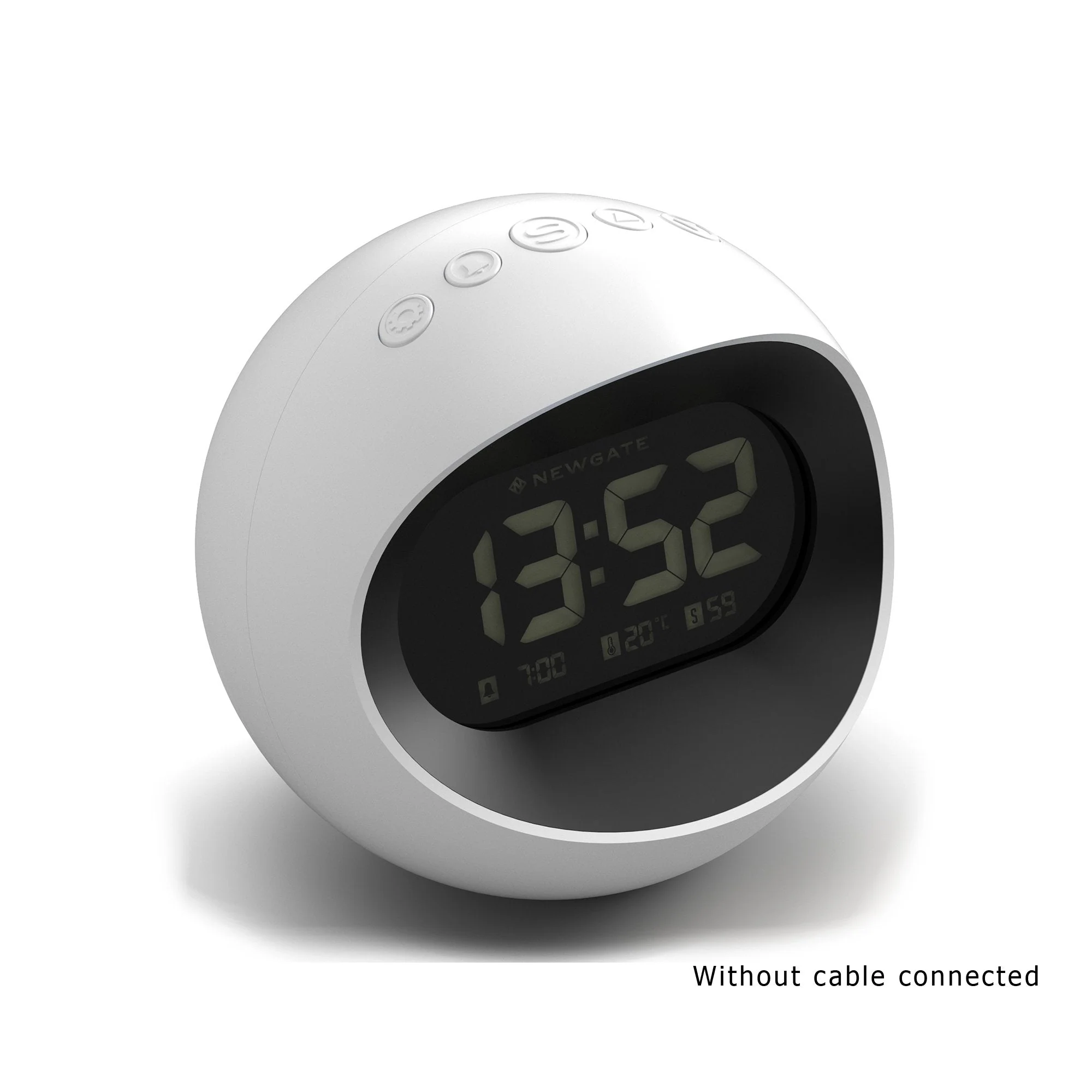 Newgate Centre of the Earth LCD Alarm in White - Image 6