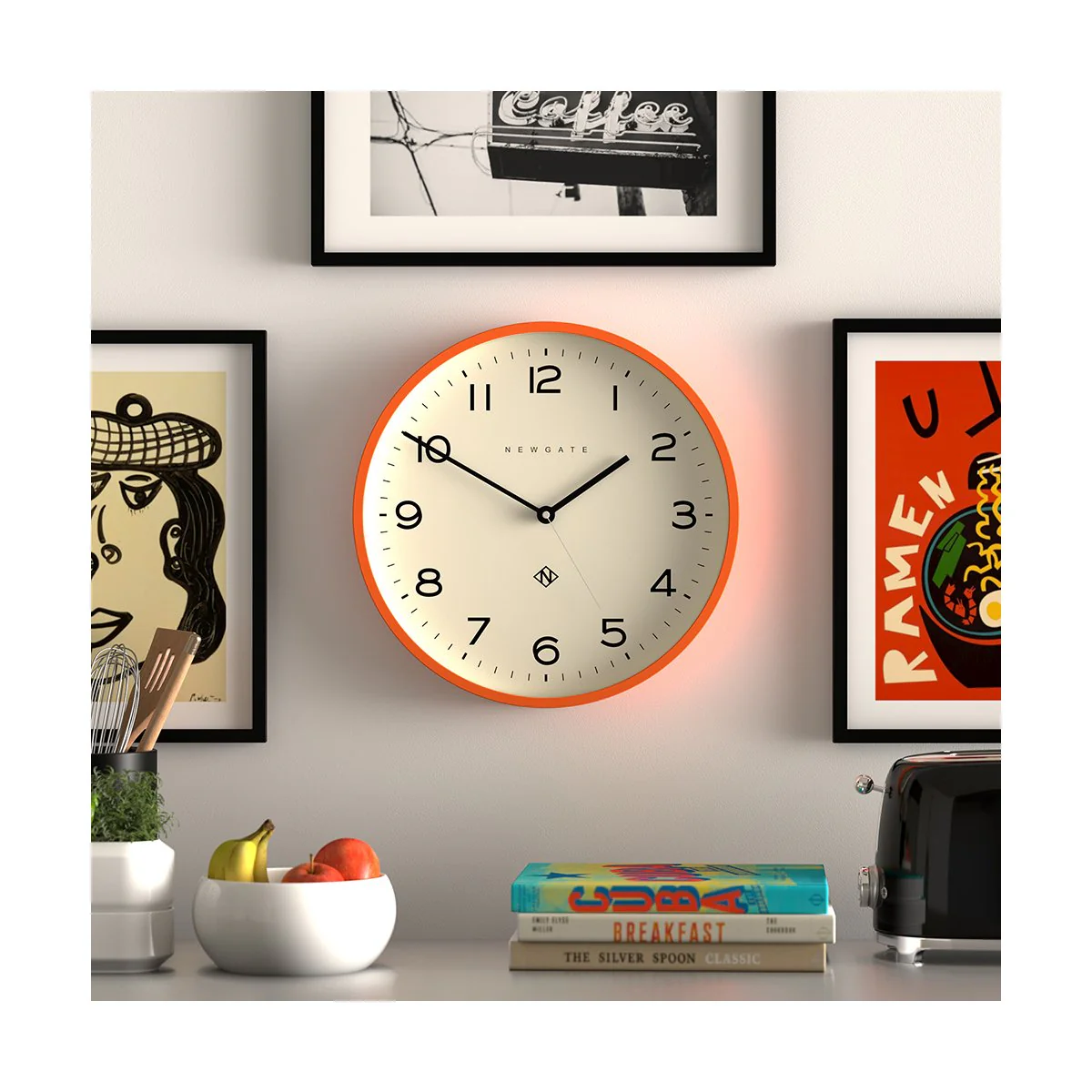 Newgate Echo Number Three Clock in Orange - Image 4