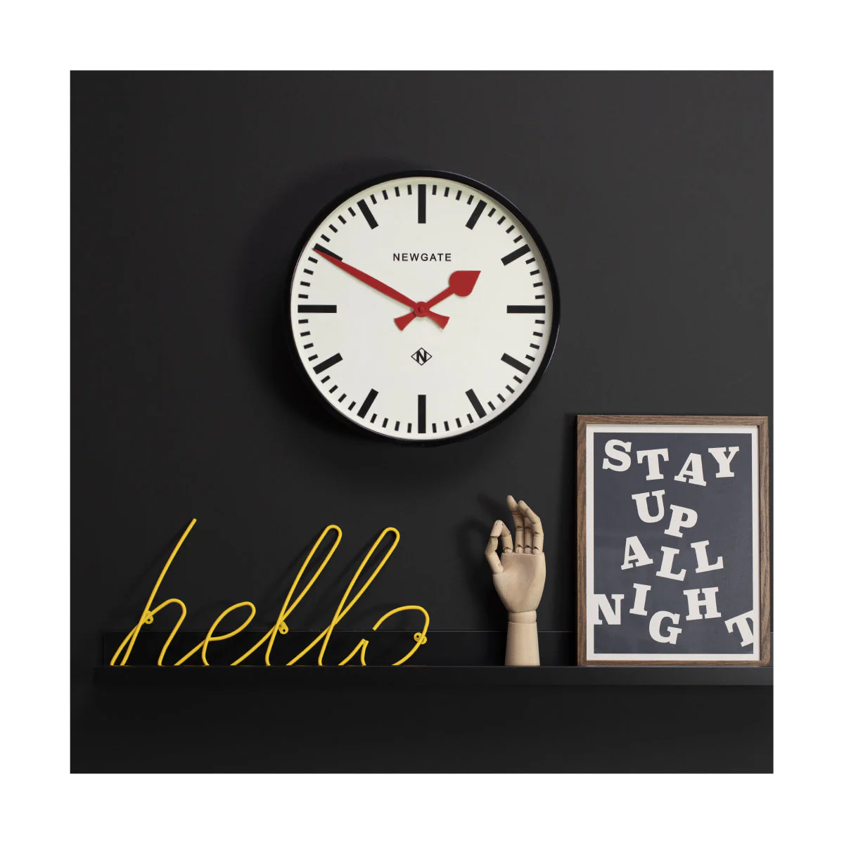 Newgate Putney Wall Clock in Black - Image 3
