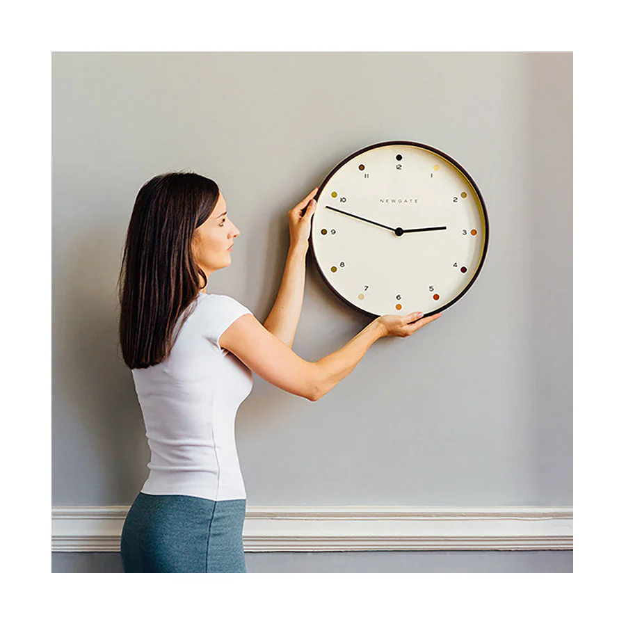 Newgate Mr Clarke Dot Wall Clock in Dark Wood - Image 3
