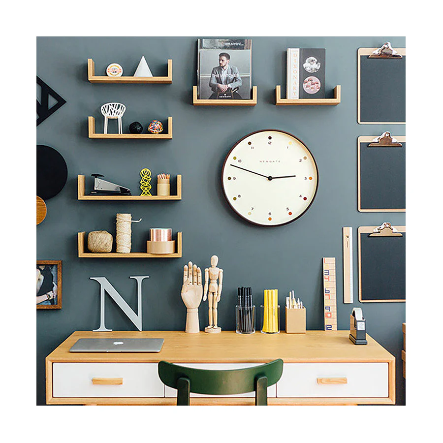 Newgate Mr Clarke Dot Wall Clock in Dark Wood - Image 4