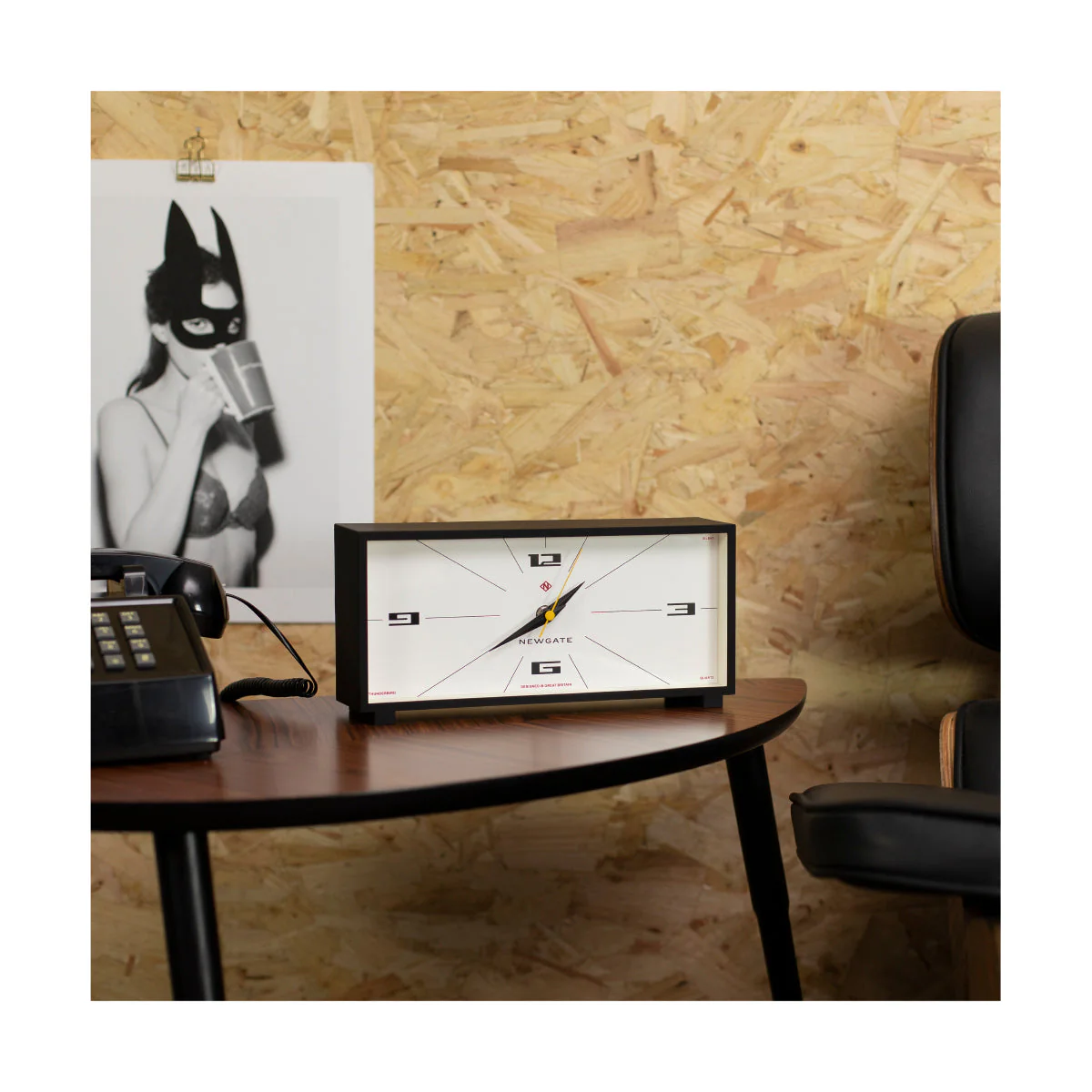 Newgate Thunderbird Mantel Clock in Black and Cream - Image 3