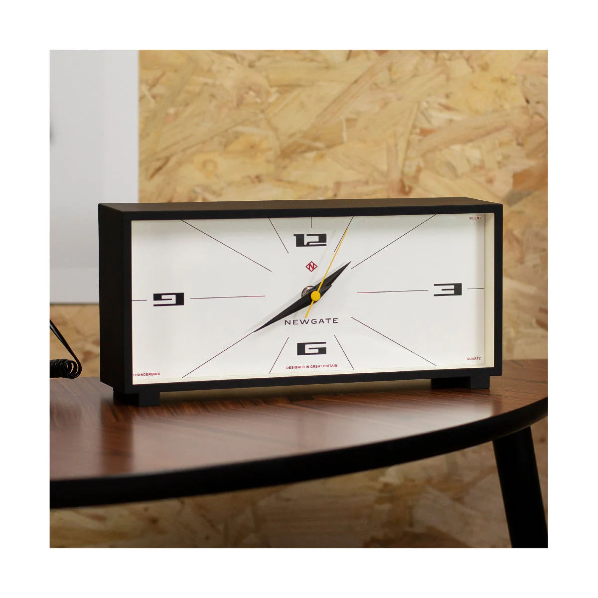 Newgate Thunderbird Mantel Clock in Black and Cream - Image 4