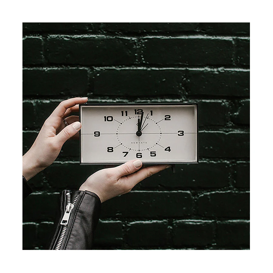 Newgate Wideboy Alarm Clock in Black and Cream - Image 4