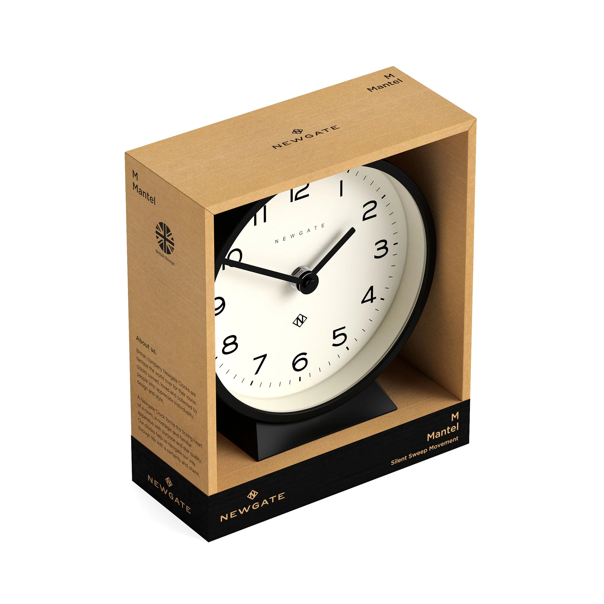 Newgate M Mantel Echo Clock in Black - Image 5