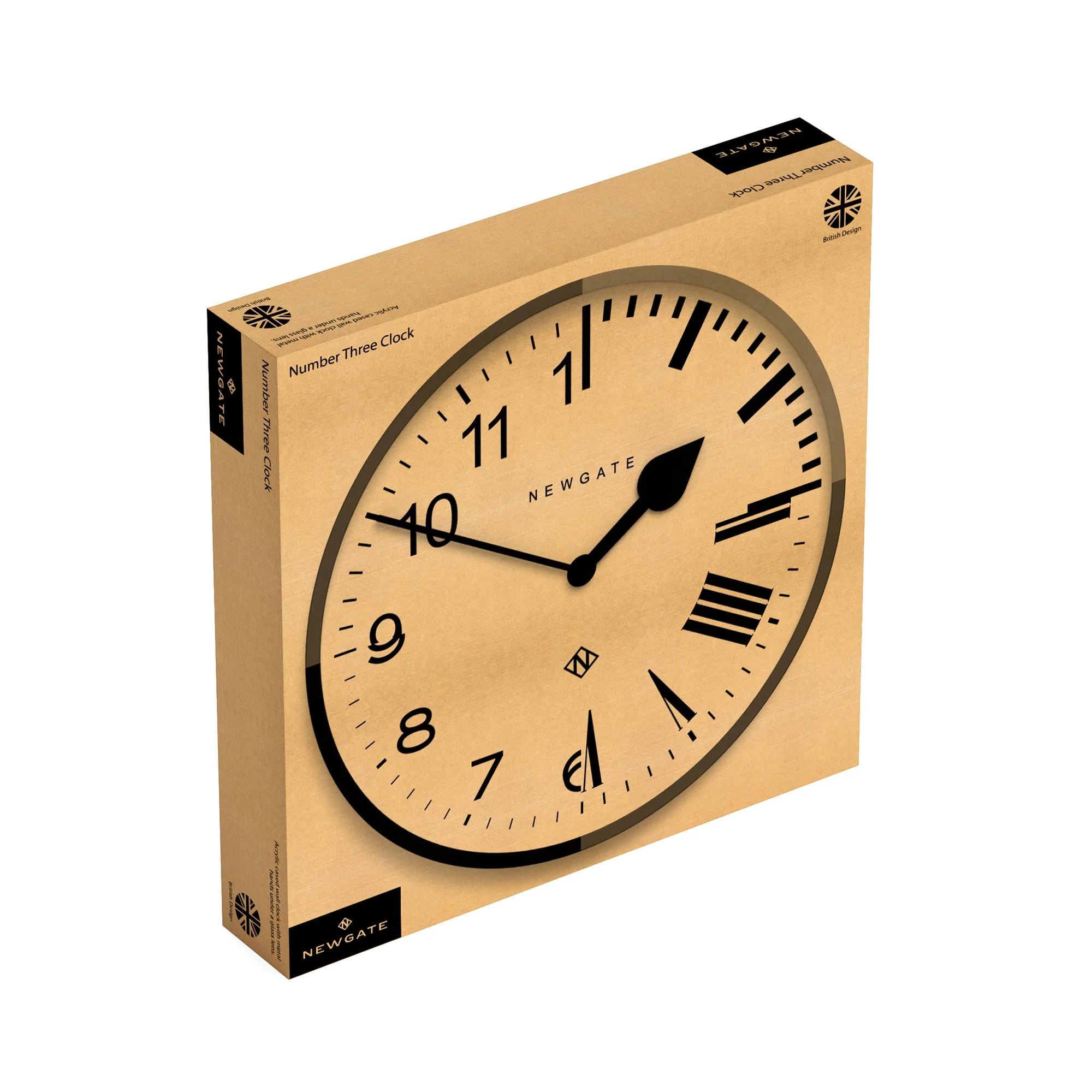 Newgate Echo Number Three Wall Clock in Black - Image 6