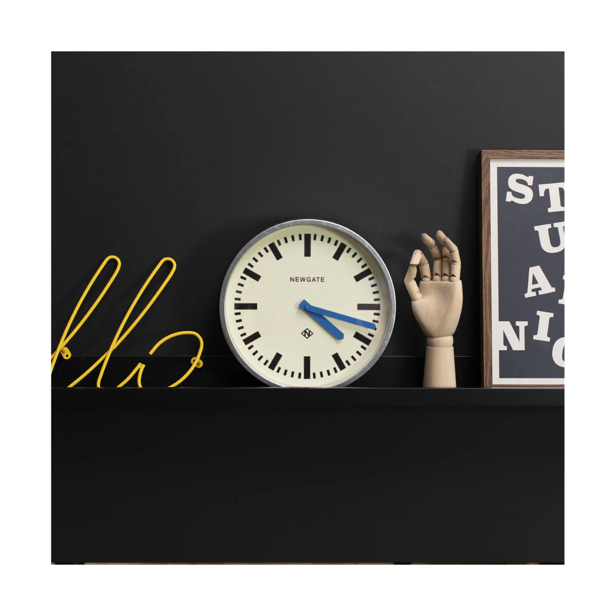 Newgate Luggage Wall Clock in Galvanised and Blue - Image 3