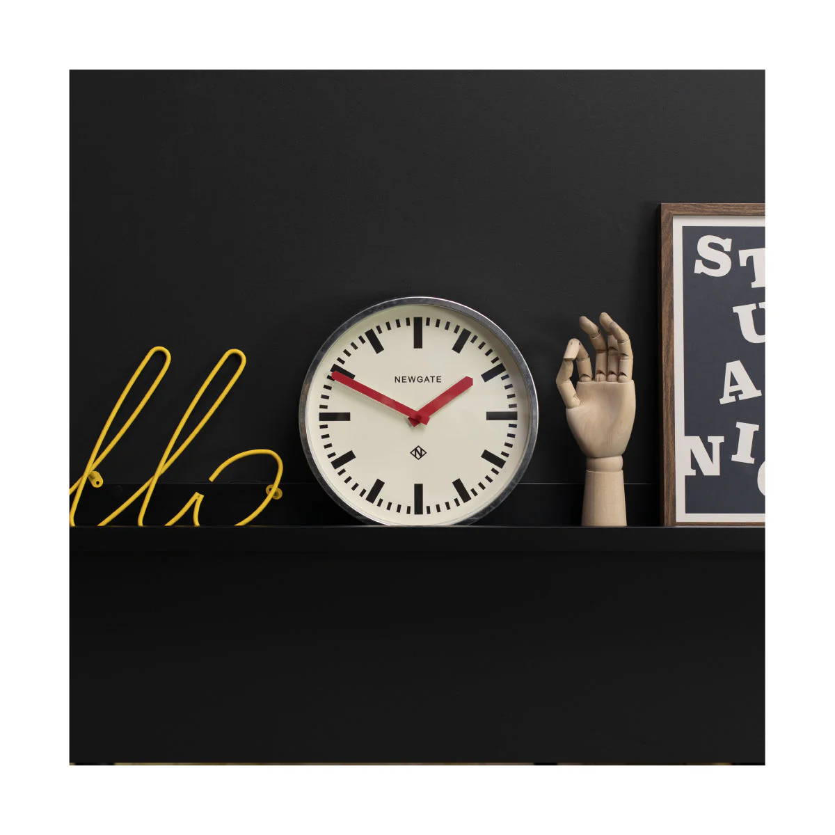 Newgate Luggage Wall Clock in Galvanised and Red - Image 3