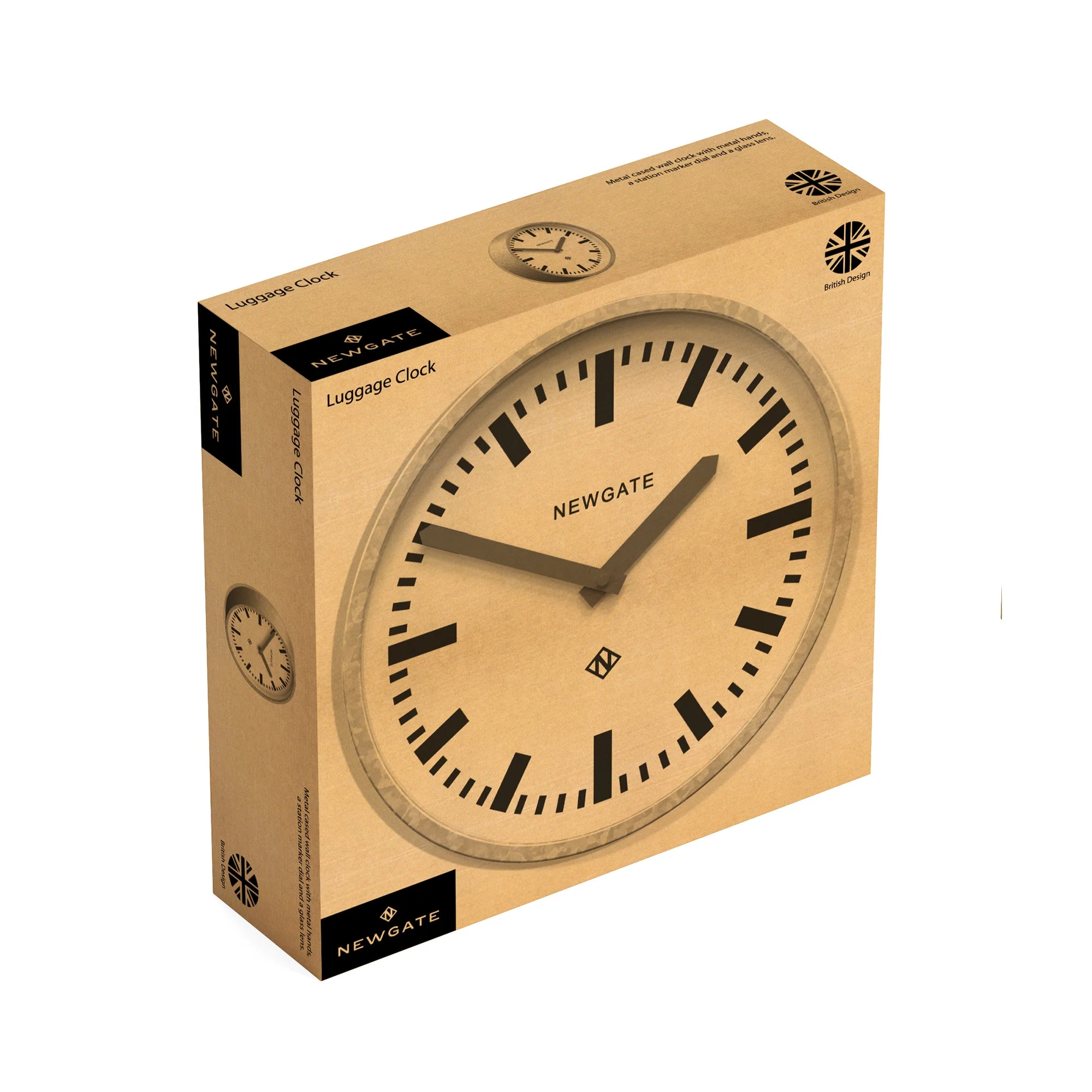 Newgate Luggage Wall Clock in Galvanised and Green - Image 5
