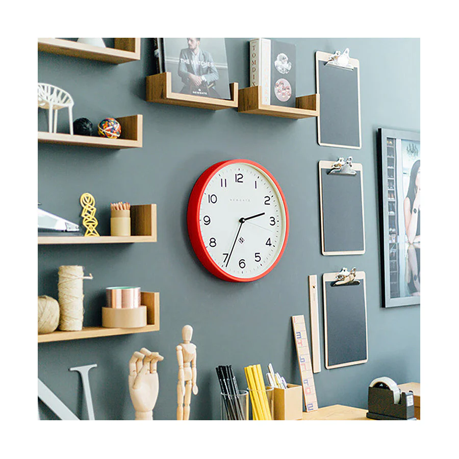 Newgate Echo Number Three Wall Clock in Red - Image 3