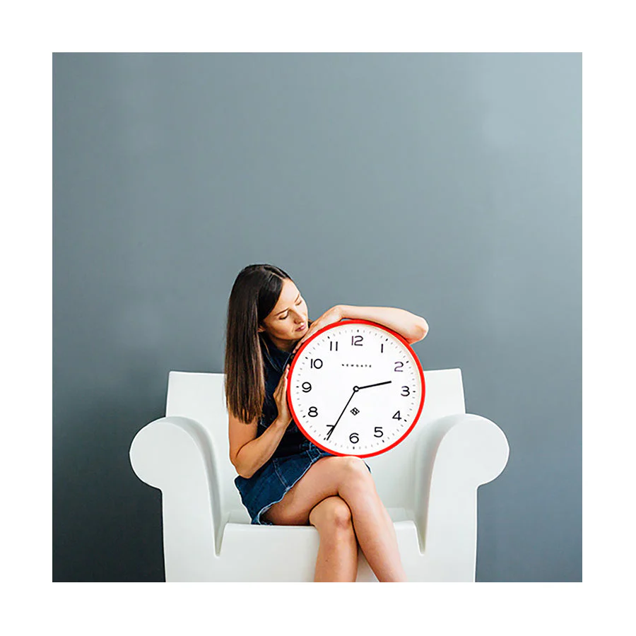 Newgate Echo Number Three Wall Clock in Red - Image 4