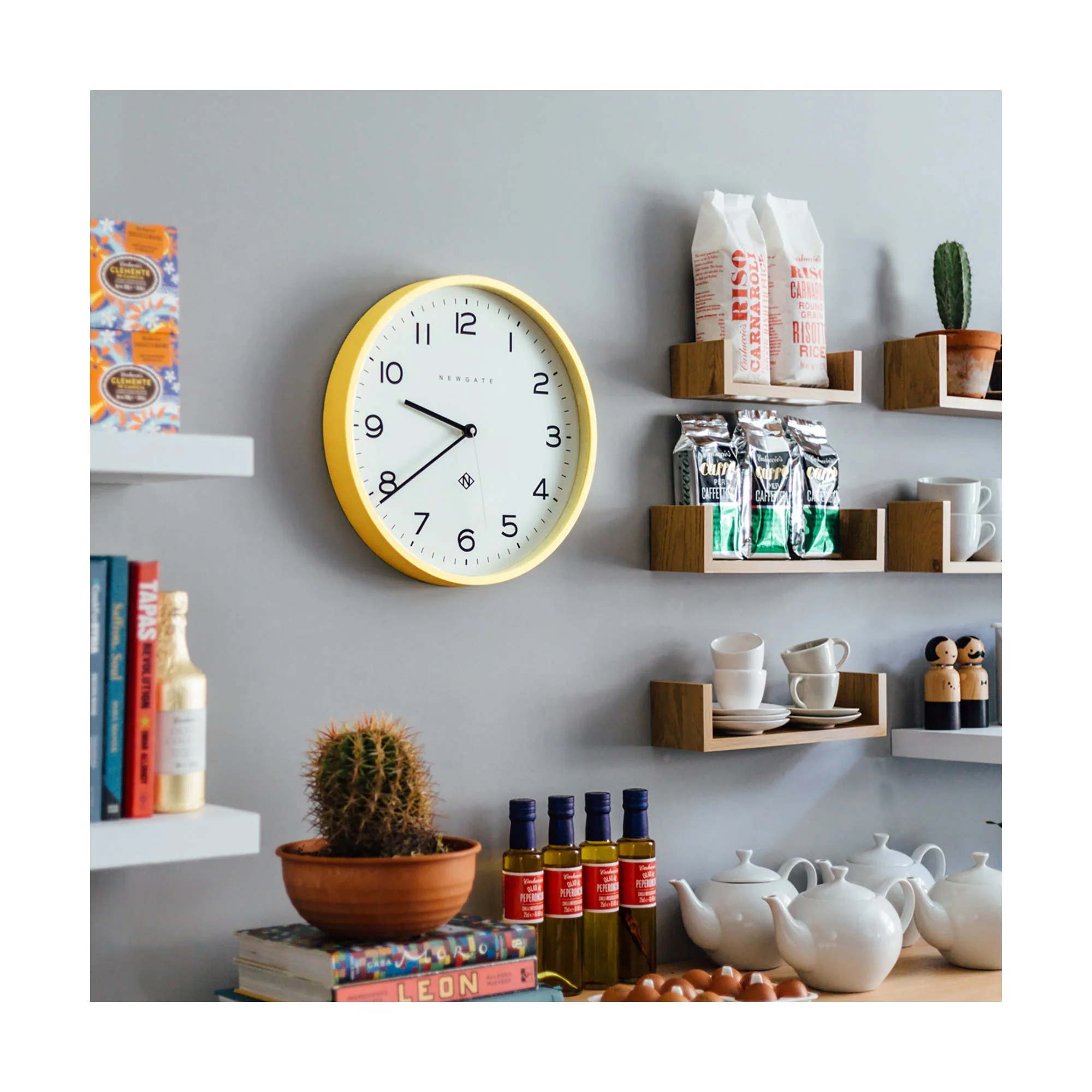 Newgate Echo Number Three Wall Clock in Yellow - Image 3