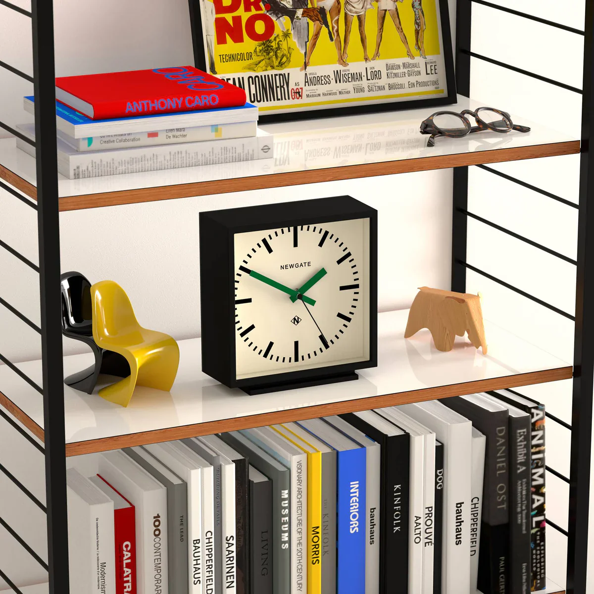 Newgate Amp Mantel Clock in Black with Green Hands - Image 3