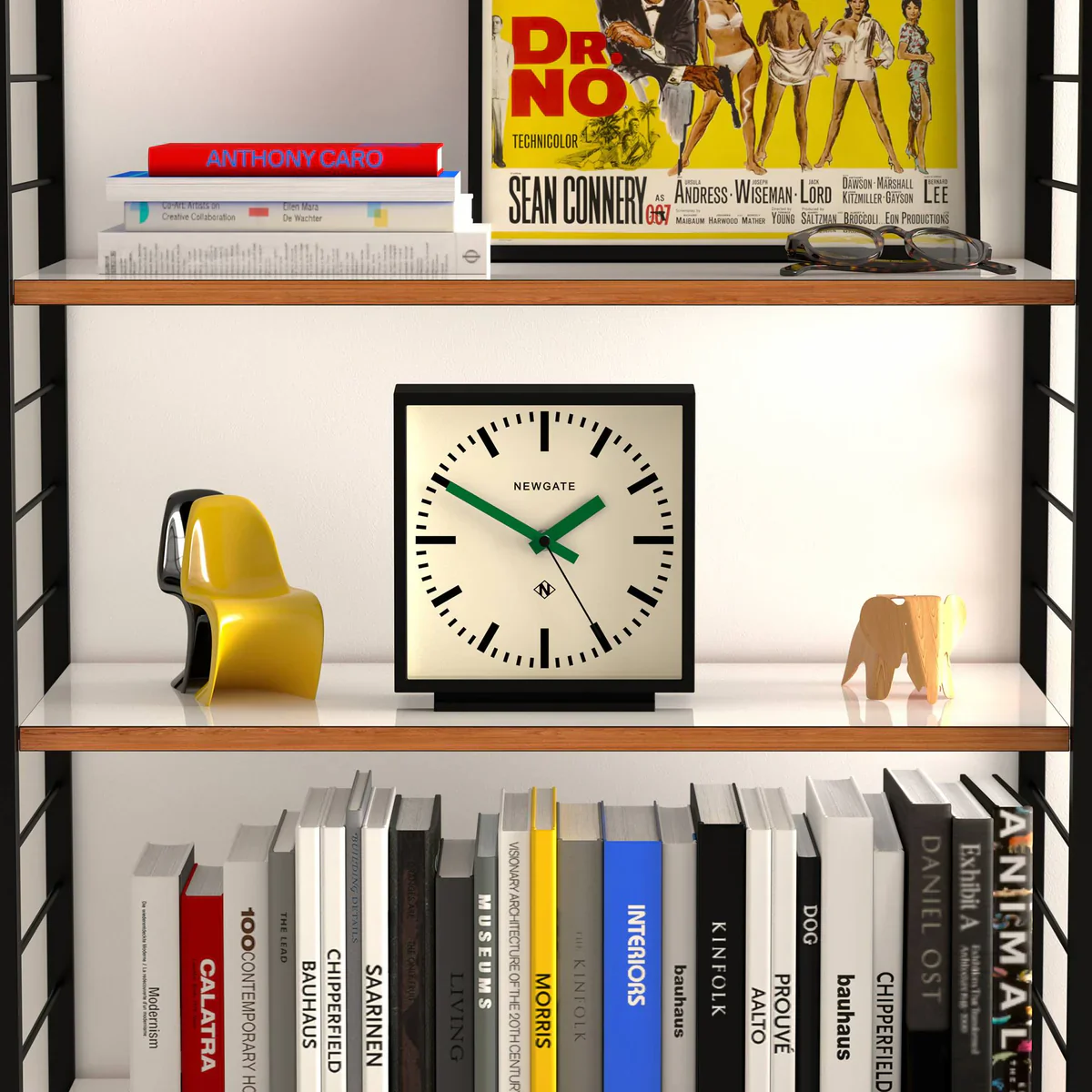 Newgate Amp Mantel Clock in Black with Green Hands - Image 4