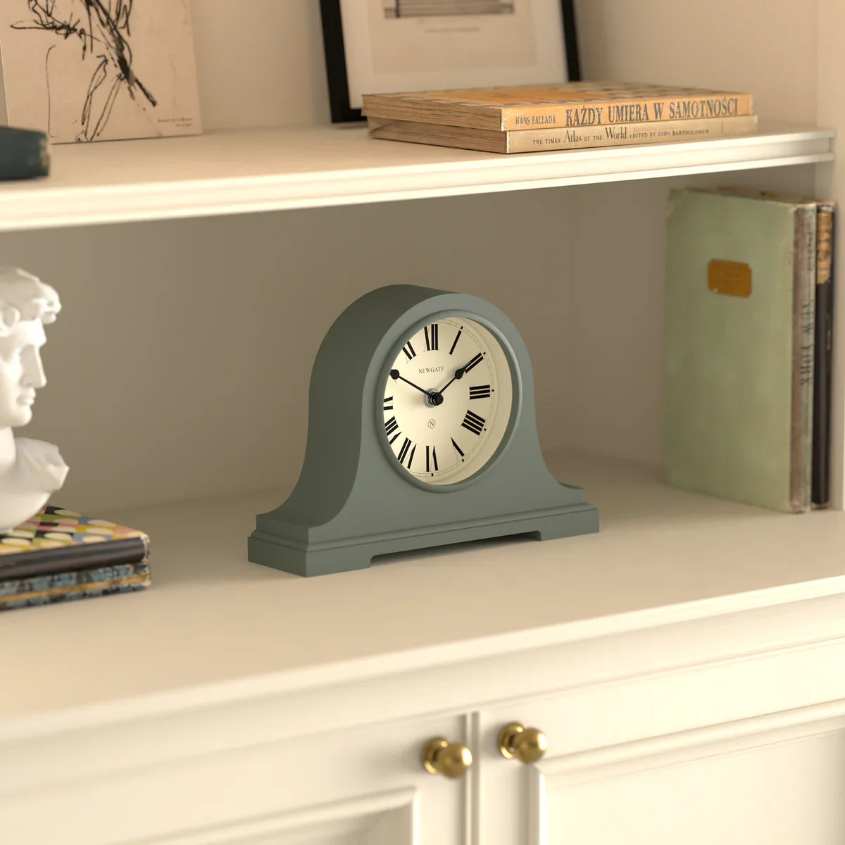 Newgate Broadway mantel clock in asparagus green - Image 3