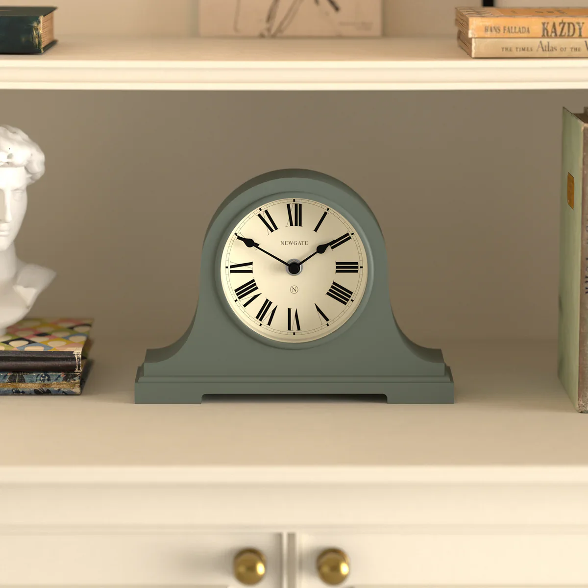 Newgate Broadway mantel clock in asparagus green - Image 4
