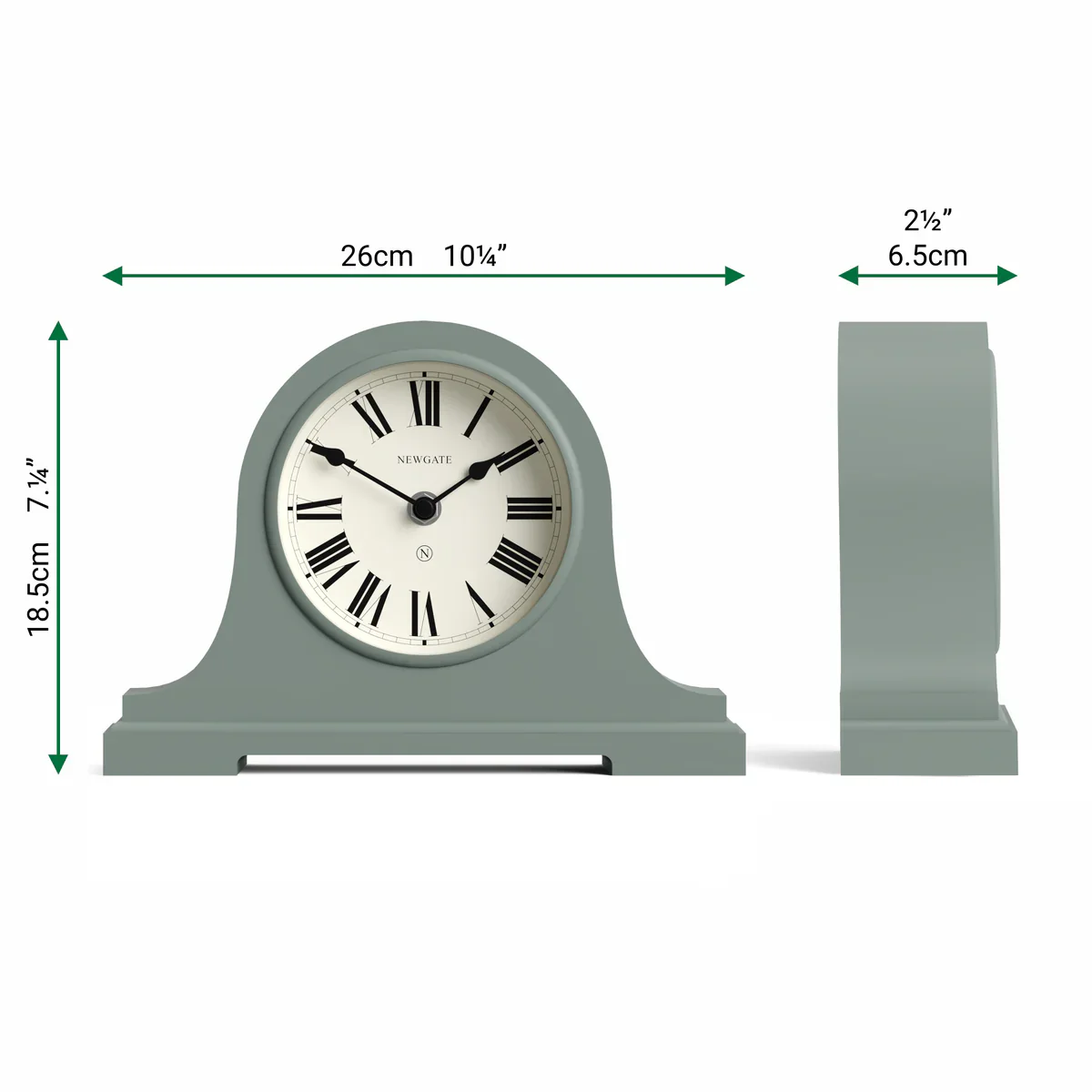 Newgate Broadway mantel clock in asparagus green - Image 5