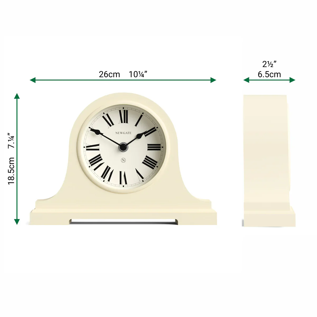 Newgate Broadway mantel clock in cream - Image 5