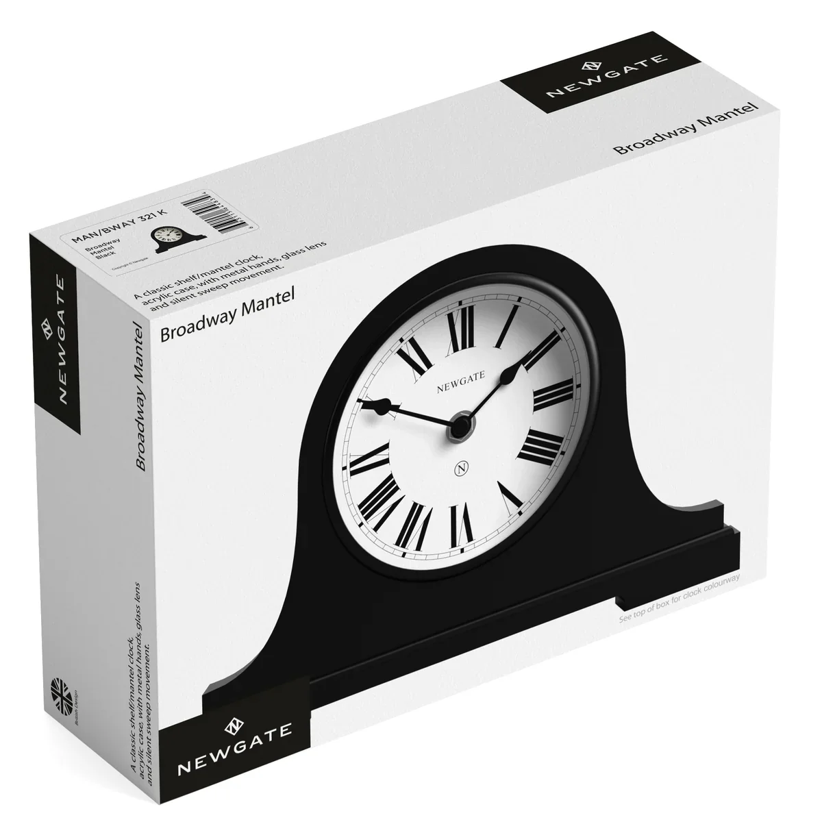 Newgate Broadway mantel clock in grey - Image 8