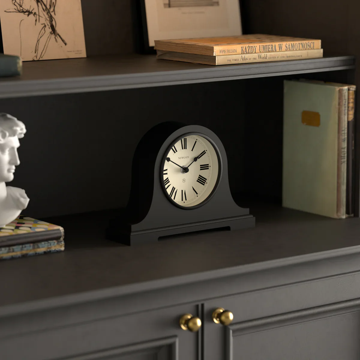 Newgate Broadway mantel clock in Black - Image 3