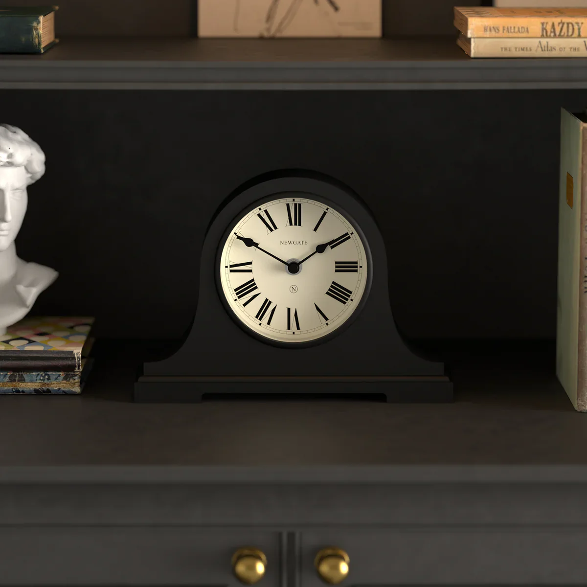 Newgate Broadway mantel clock in Black - Image 4