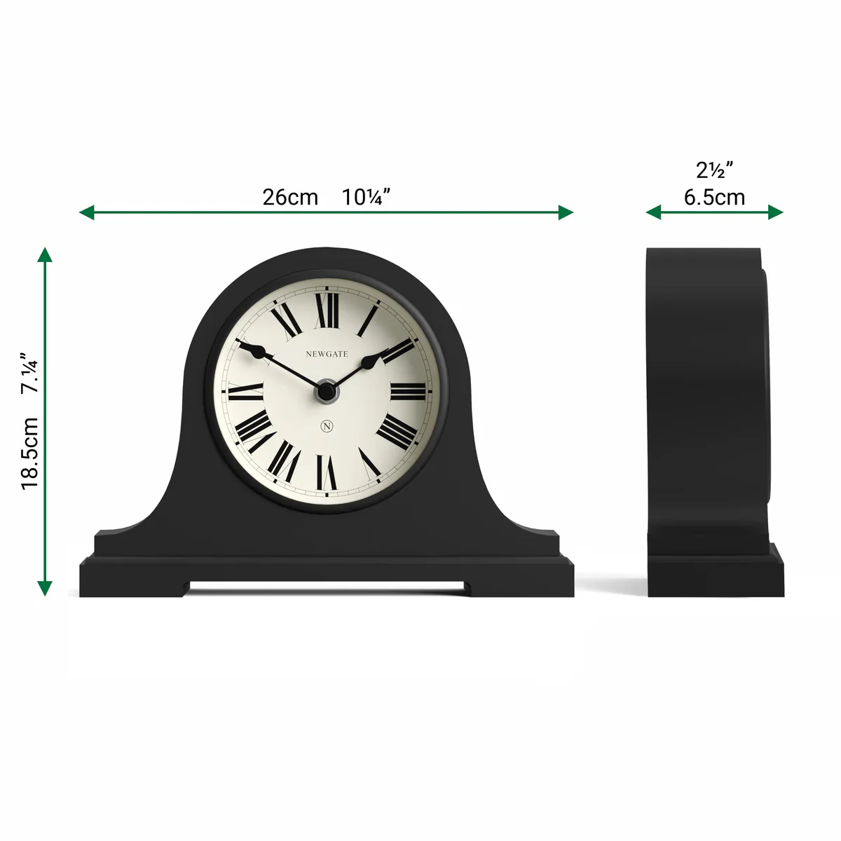 Newgate Broadway mantel clock in Black - Image 5