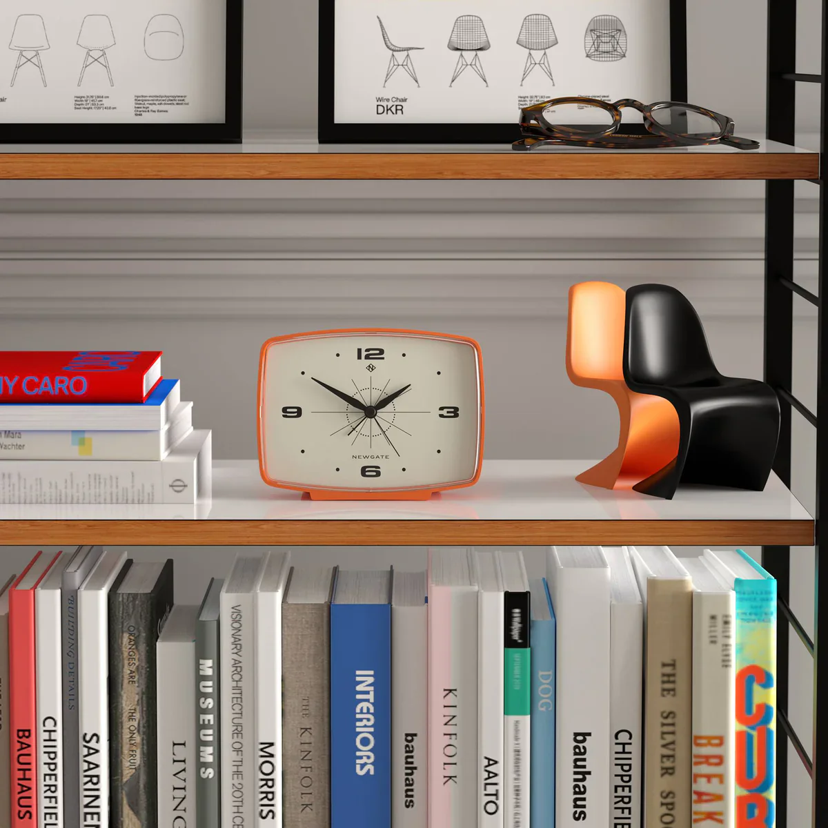Newgate Brooklyn alarm clock in pumpkin orange - Image 4