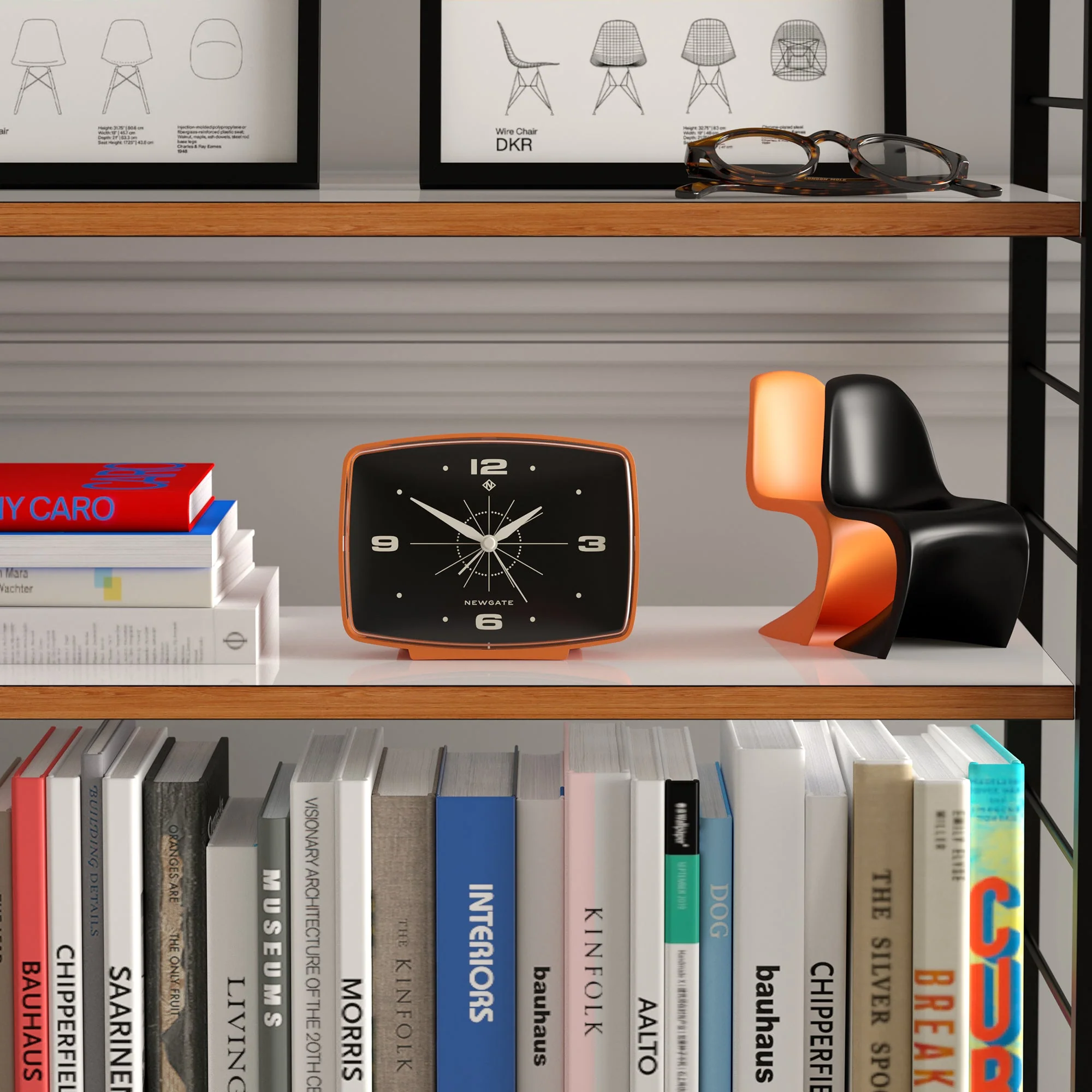 Newgate Brooklyn Alarm Clock in Pumpkin Orange - Image 3