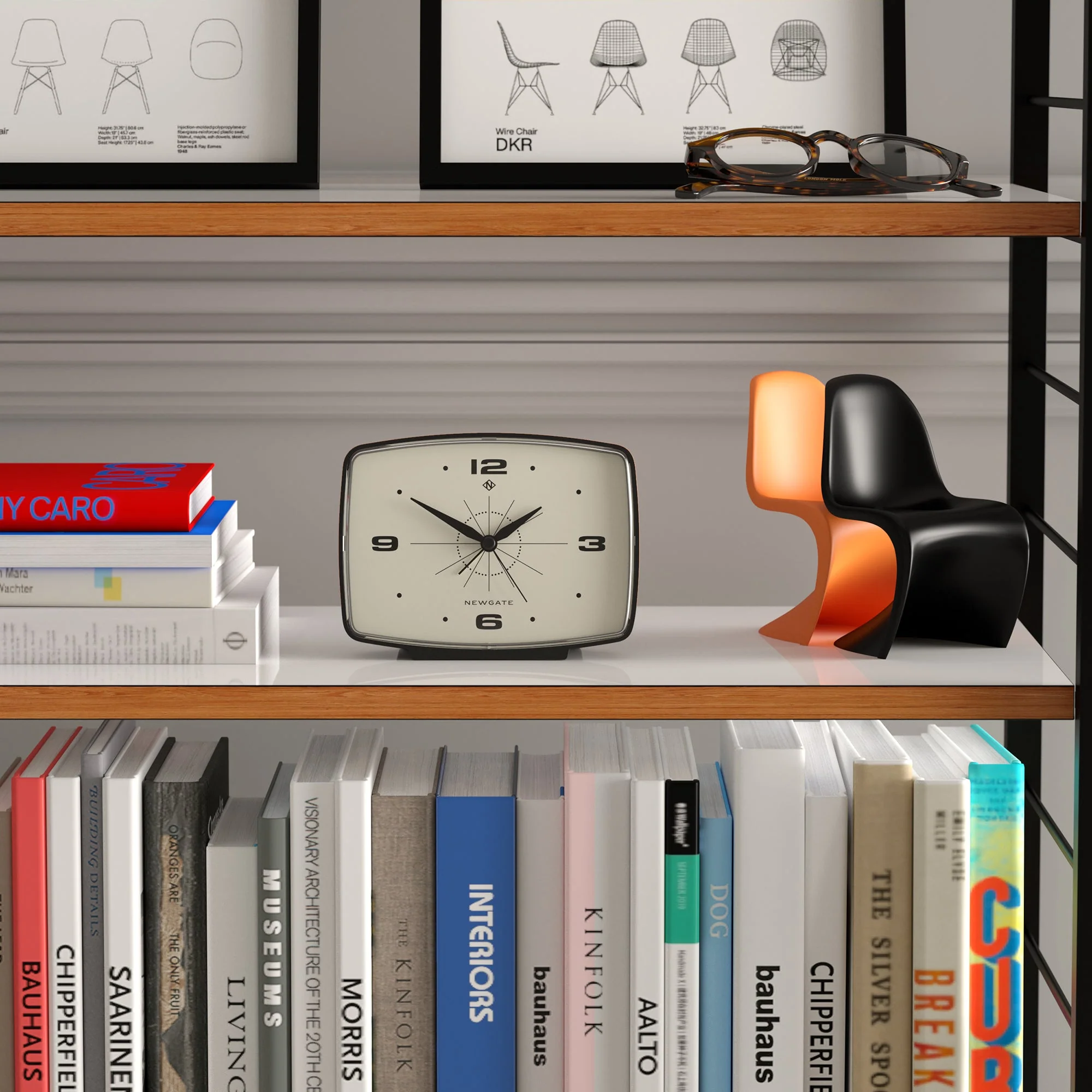Newgate Brooklyn Alarm Clock in Black - Image 3