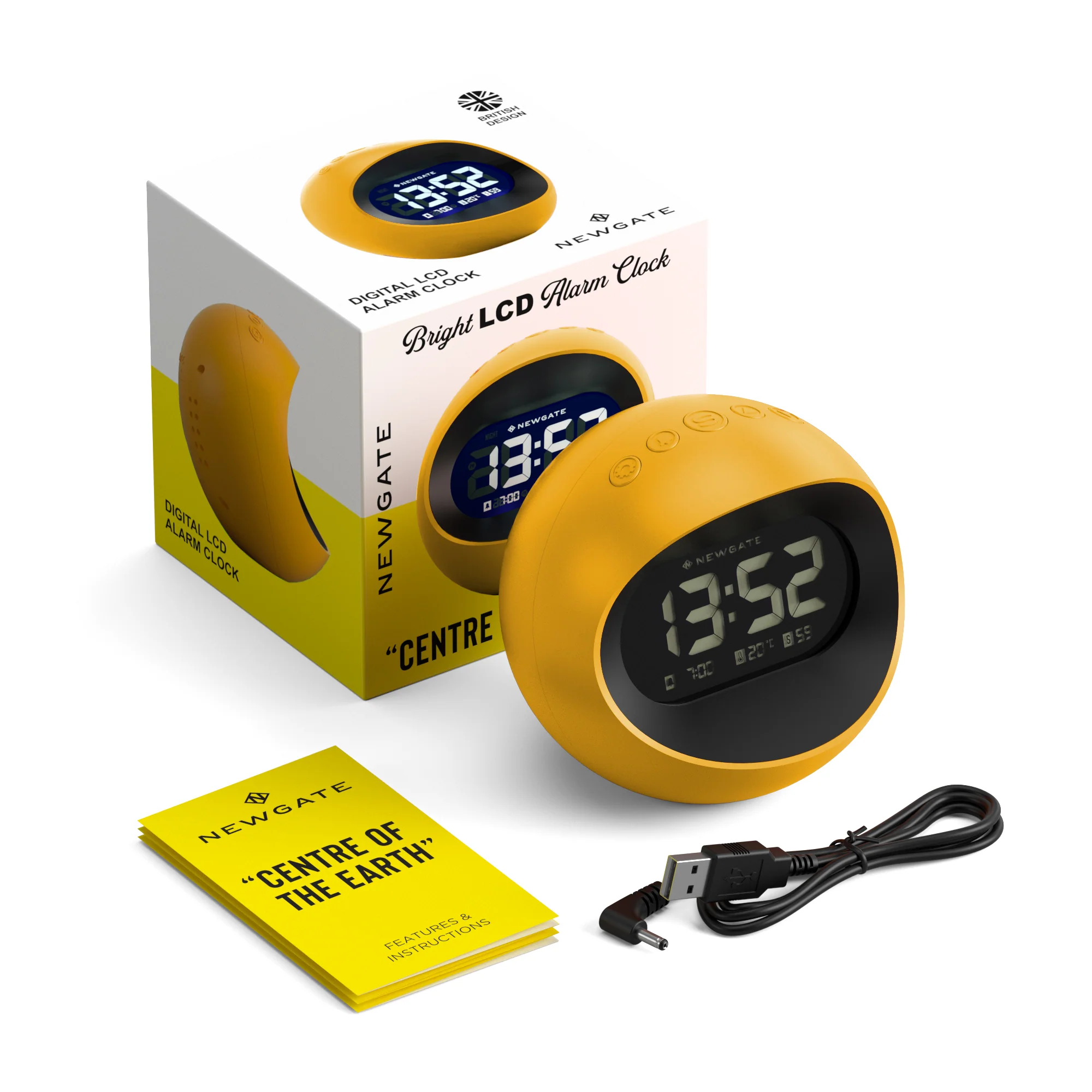 Newgate Centre of the Earth LCD Alarm in Yellow - Image 5