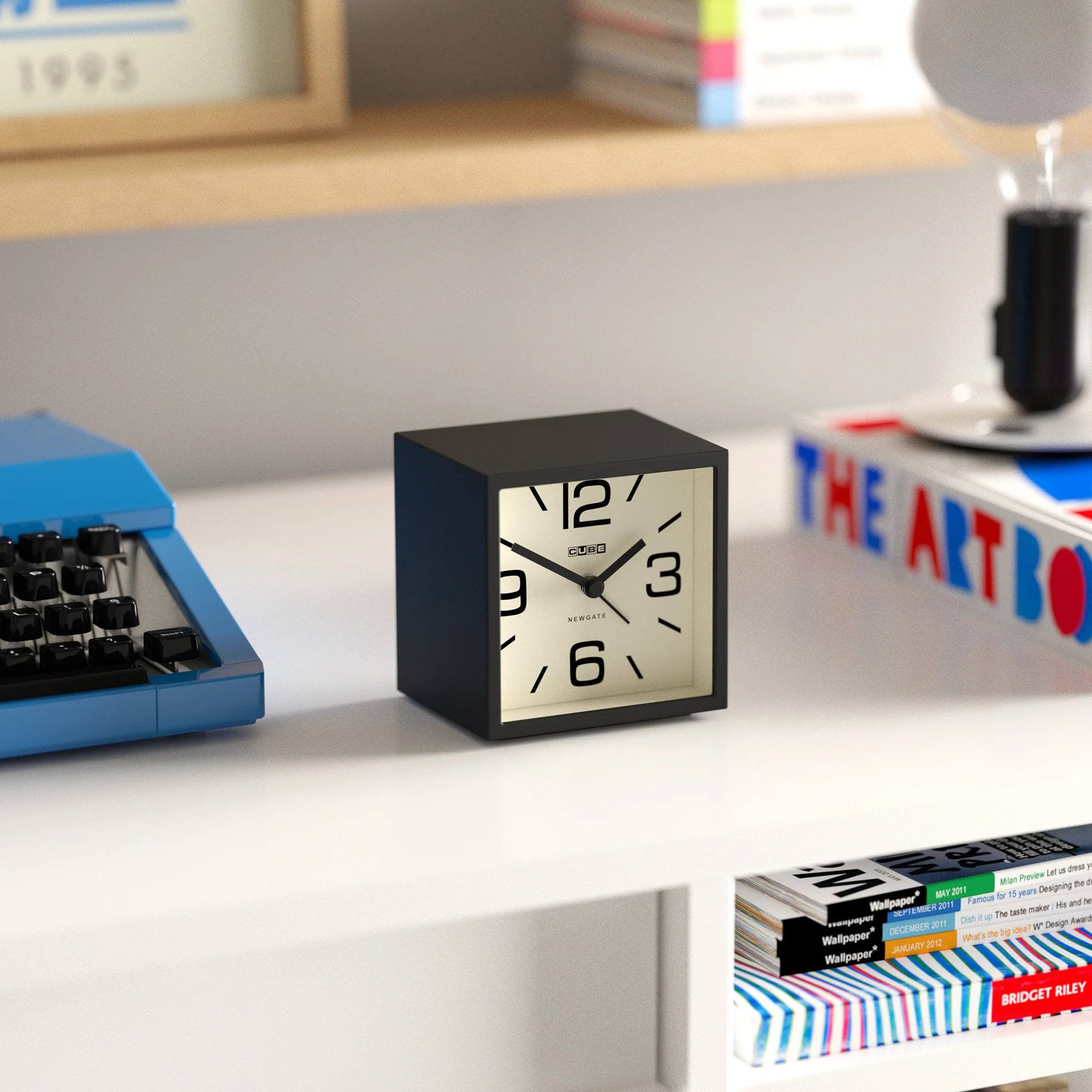 Newgate Cube alarm clock in Black - Image 3
