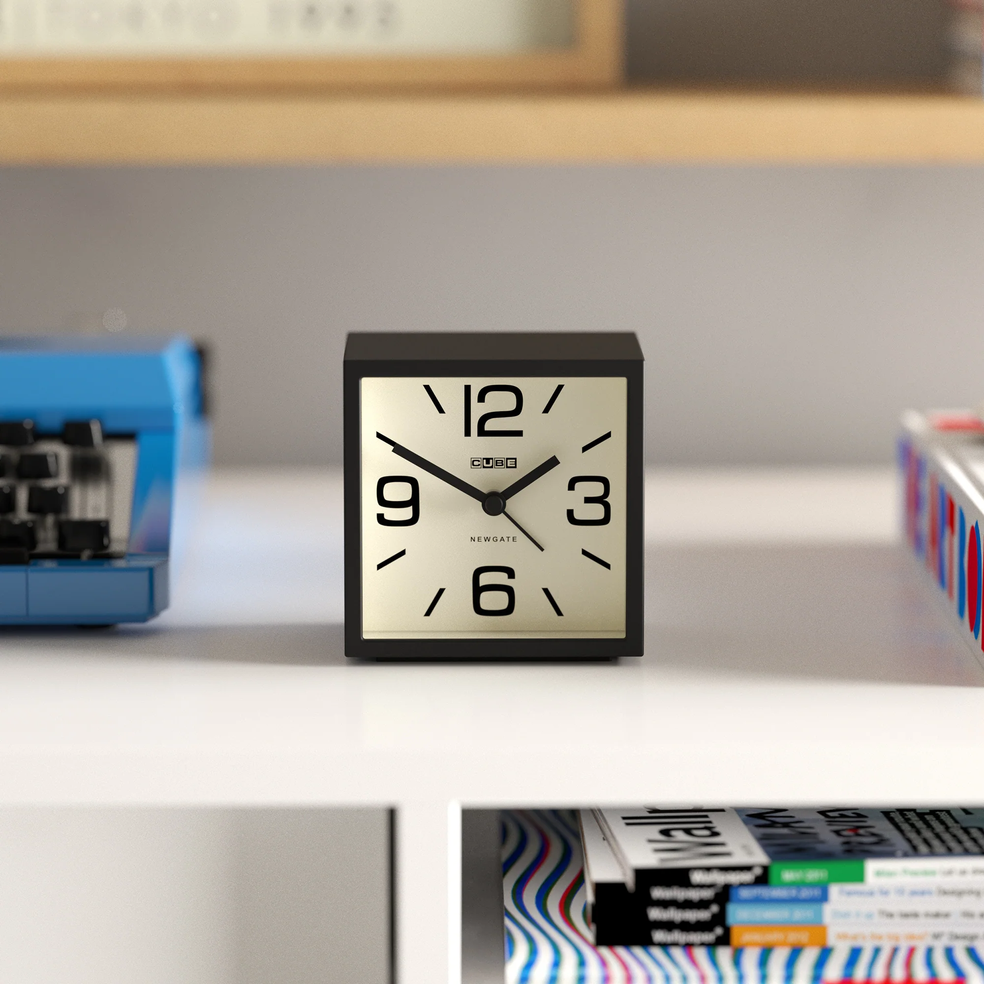 Newgate Cube alarm clock in Black - Image 4