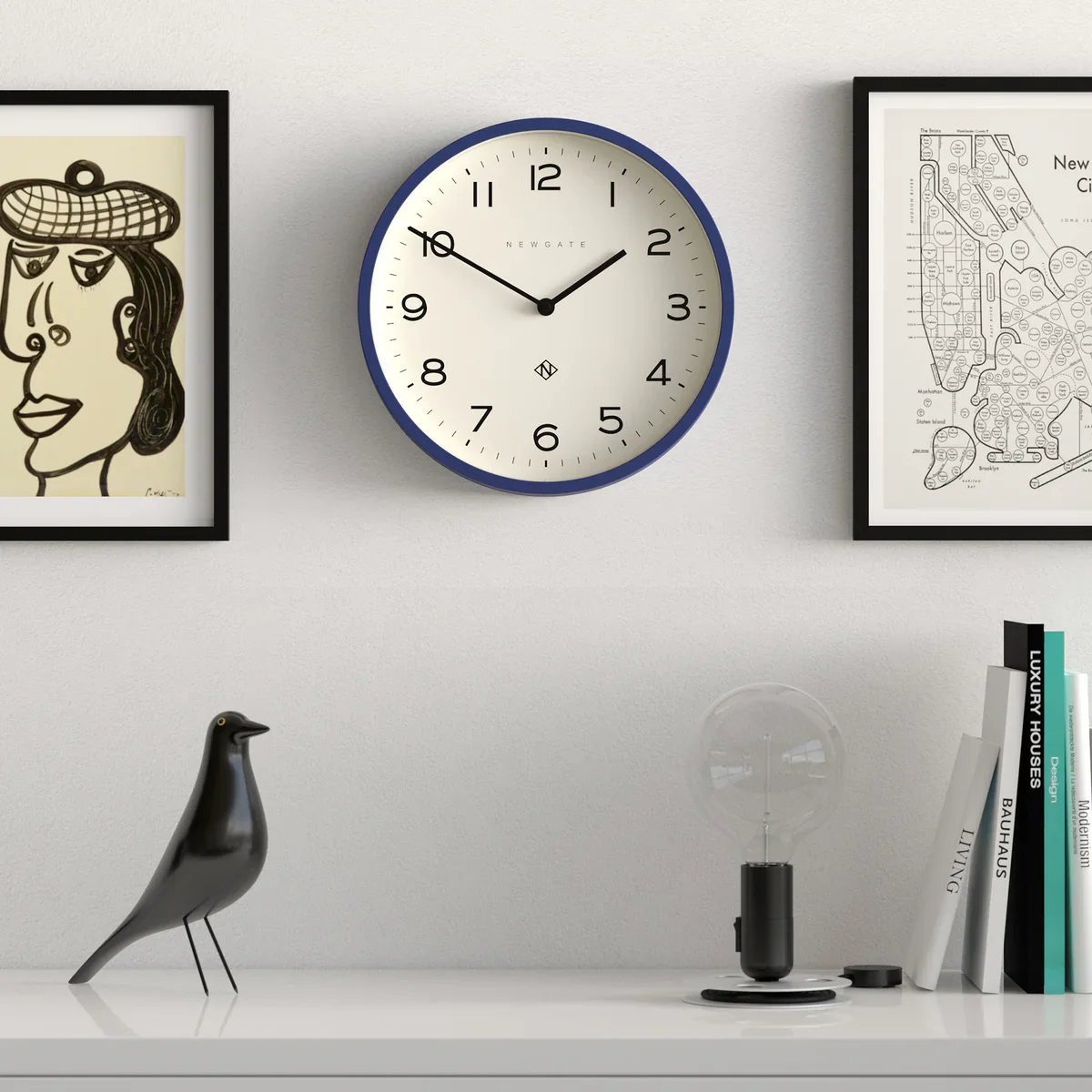 Newgate Echo Number Four wall clock in Midnight Blue - Image 3
