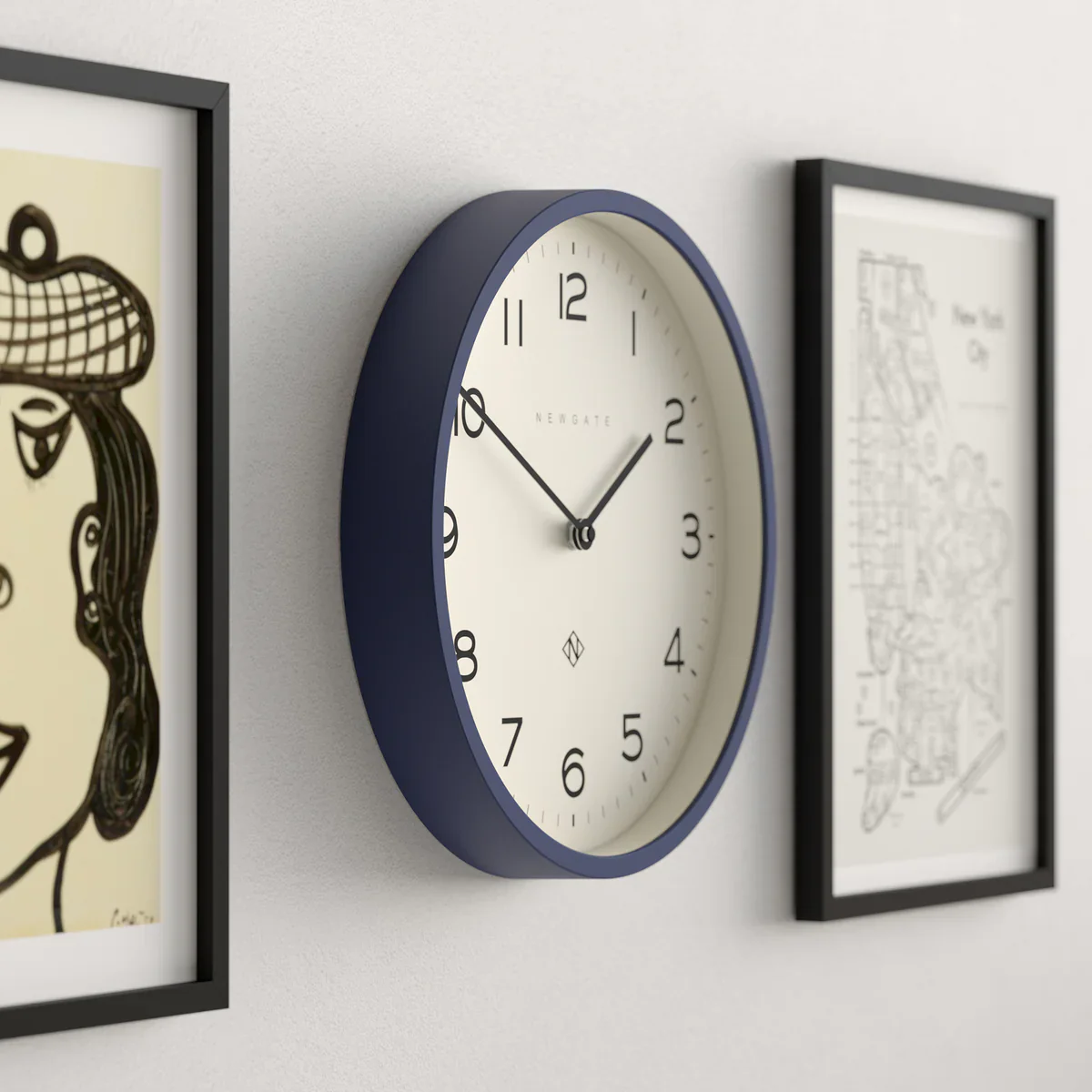 Newgate Echo Number Four wall clock in Midnight Blue - Image 4