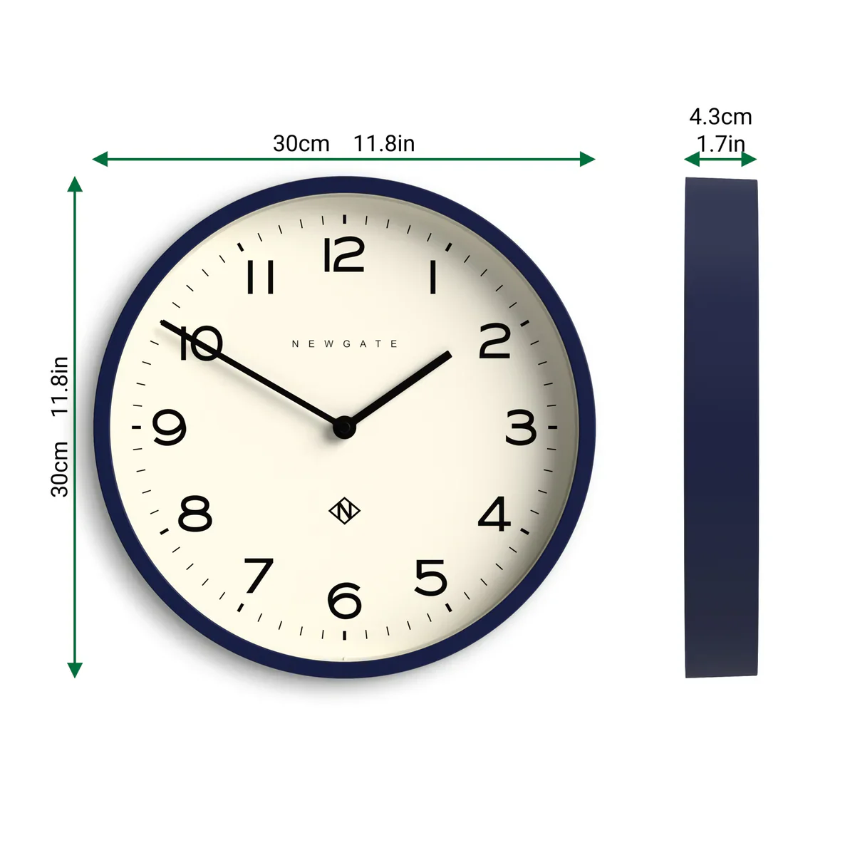 Newgate Echo Number Four wall clock in Midnight Blue - Image 5