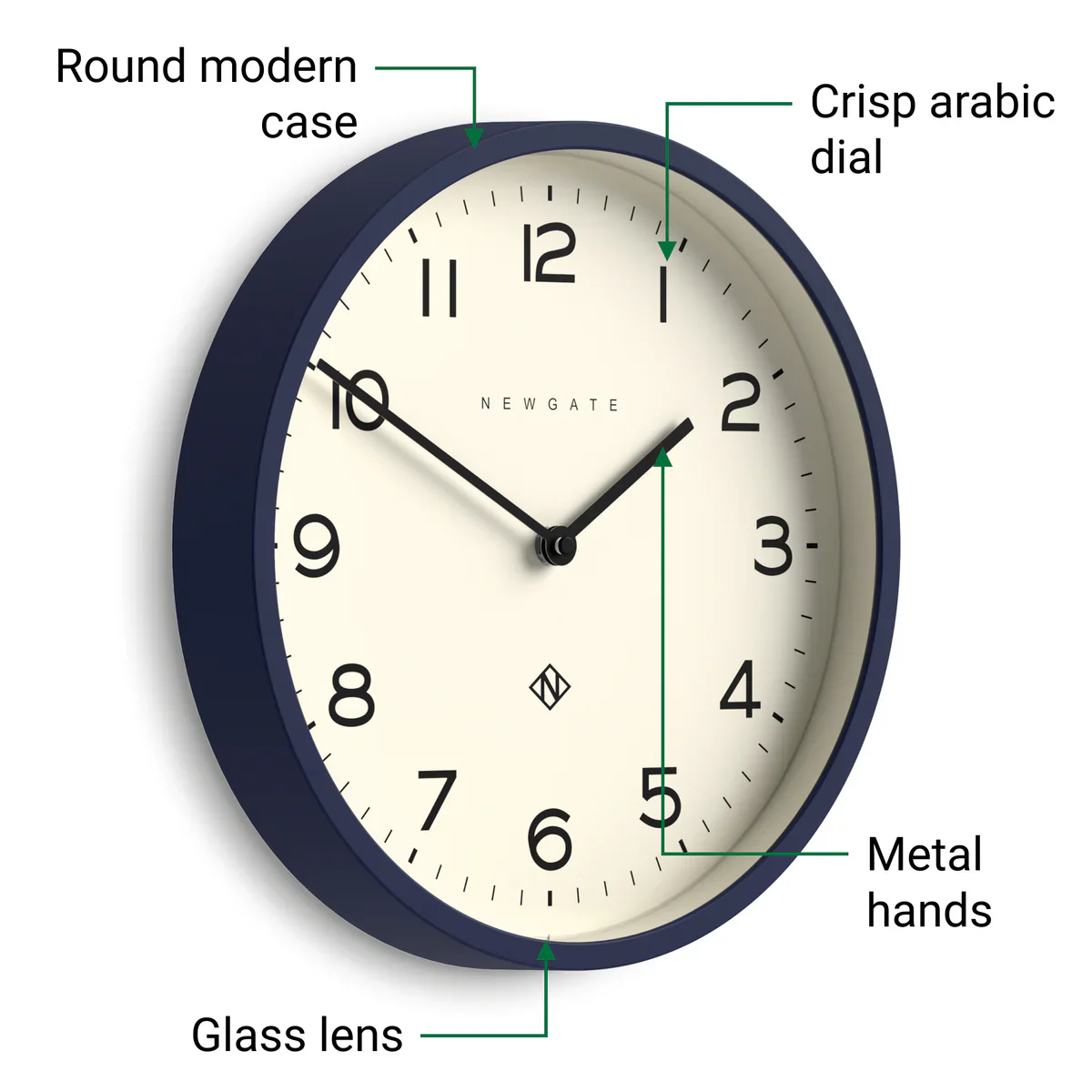 Newgate Echo Number Four wall clock in Midnight Blue - Image 6