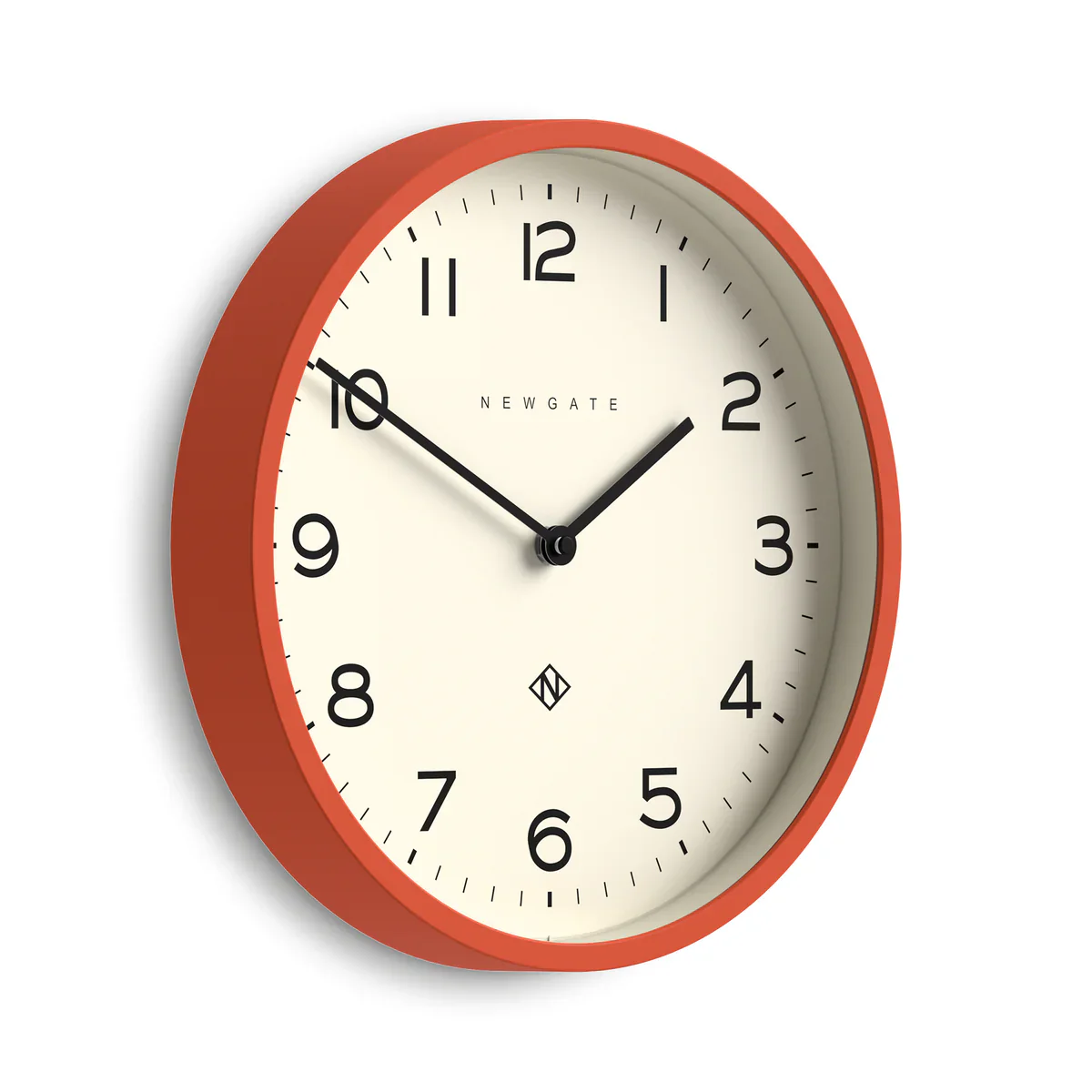 Newgate Echo Number Four wall clock in Pumkin Orange - Image 2