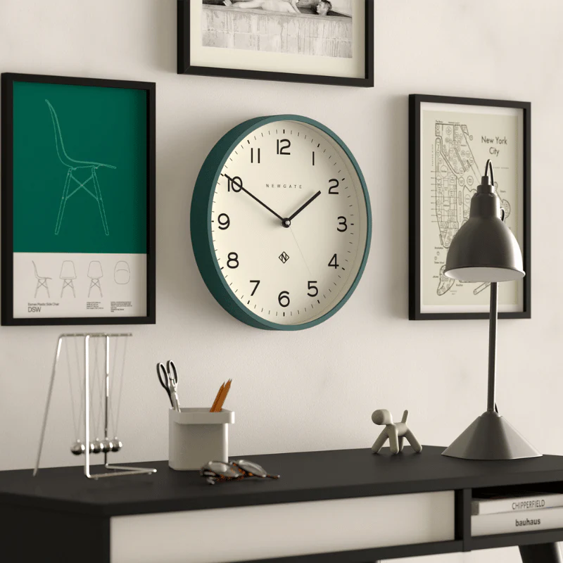Newgate Echo Number Three Wall Clock in Eden Green - Image 5