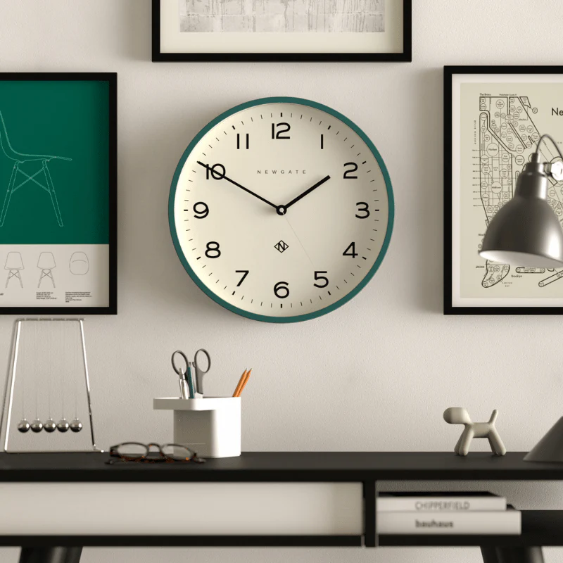 Newgate Echo Number Three Wall Clock in Eden Green - Image 6