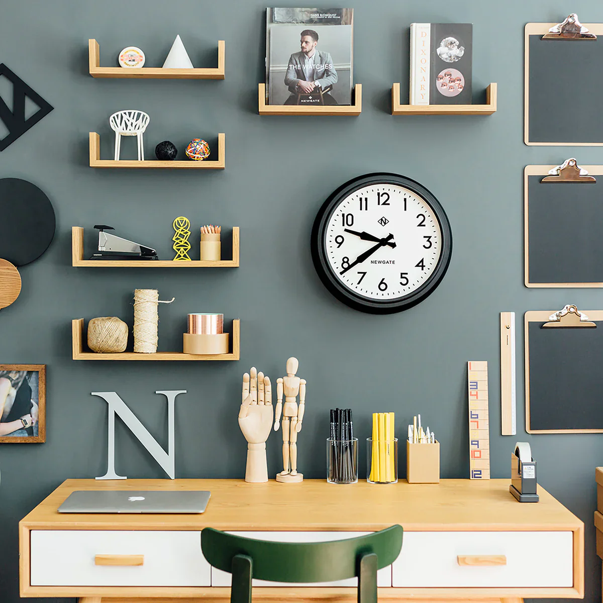 Newgate Electric wall clock in black - Image 4