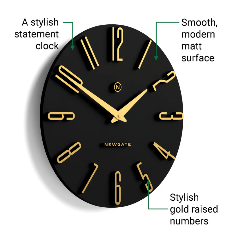 Newgate Empire State wall clock in black - Image 5